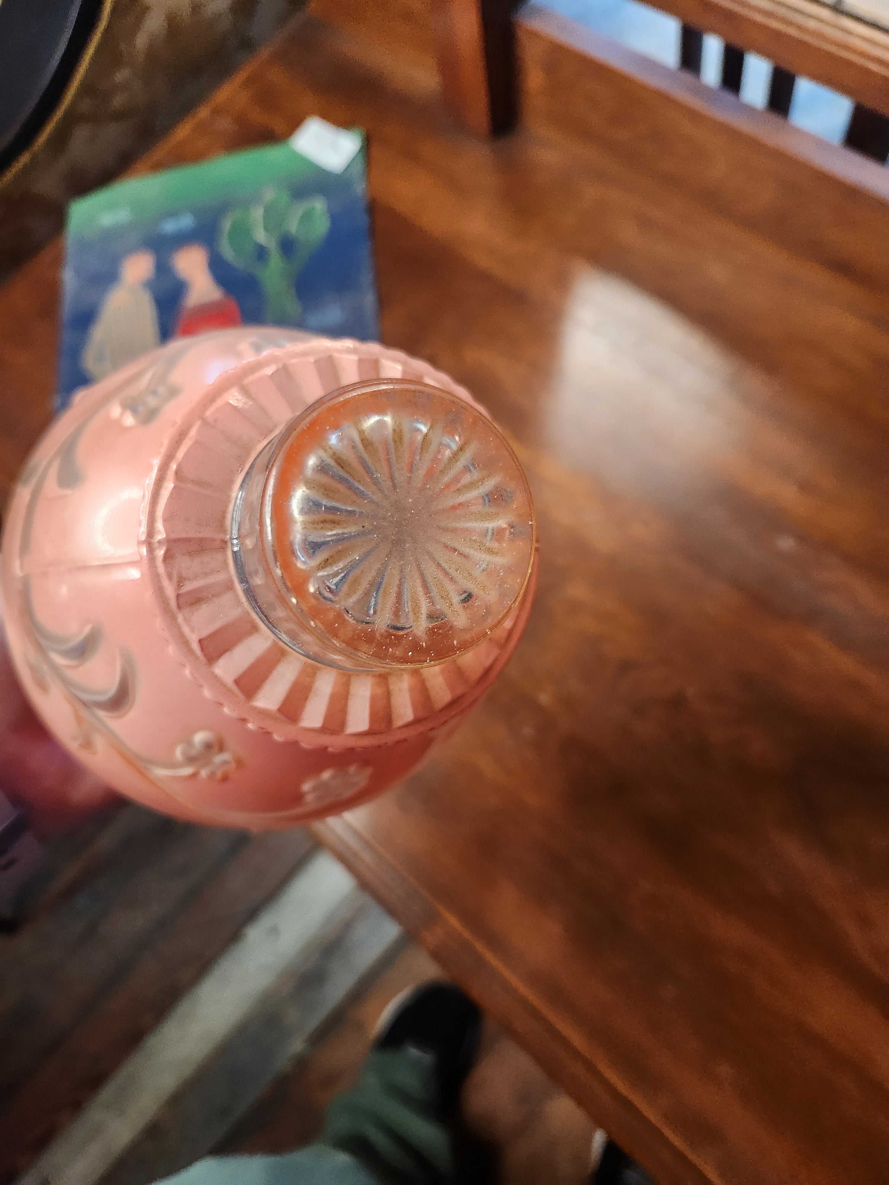 Antique 1920s Art Deco Period Frosted Glass Table Lamp Shade