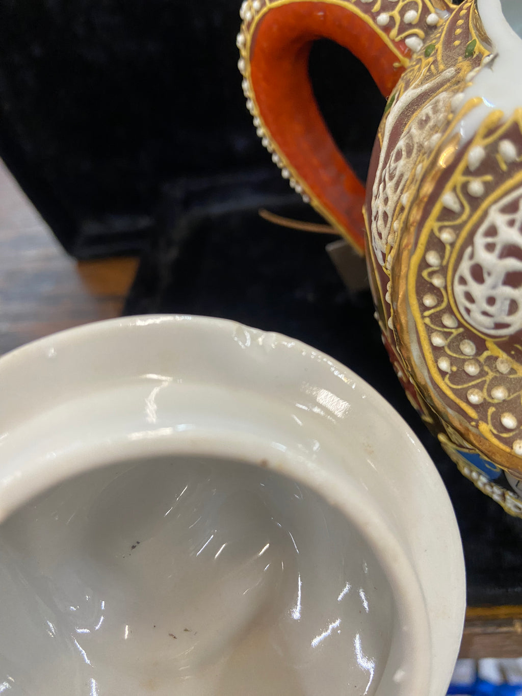Vintage Japanese Kutani Dragonware Lidded Bowl