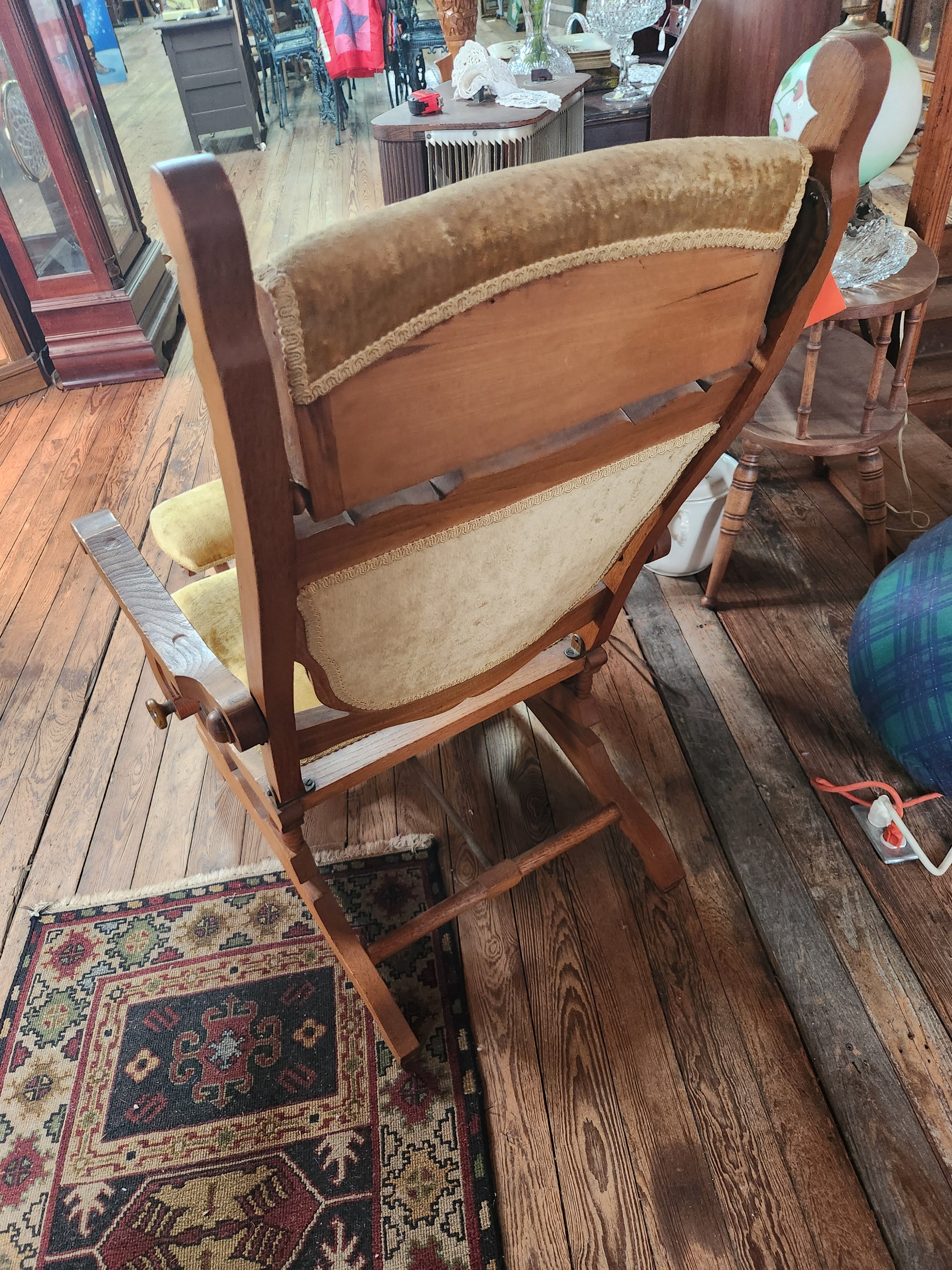 Victorian Platform Rocker with Adjustable Headrest & Footrest 1880's