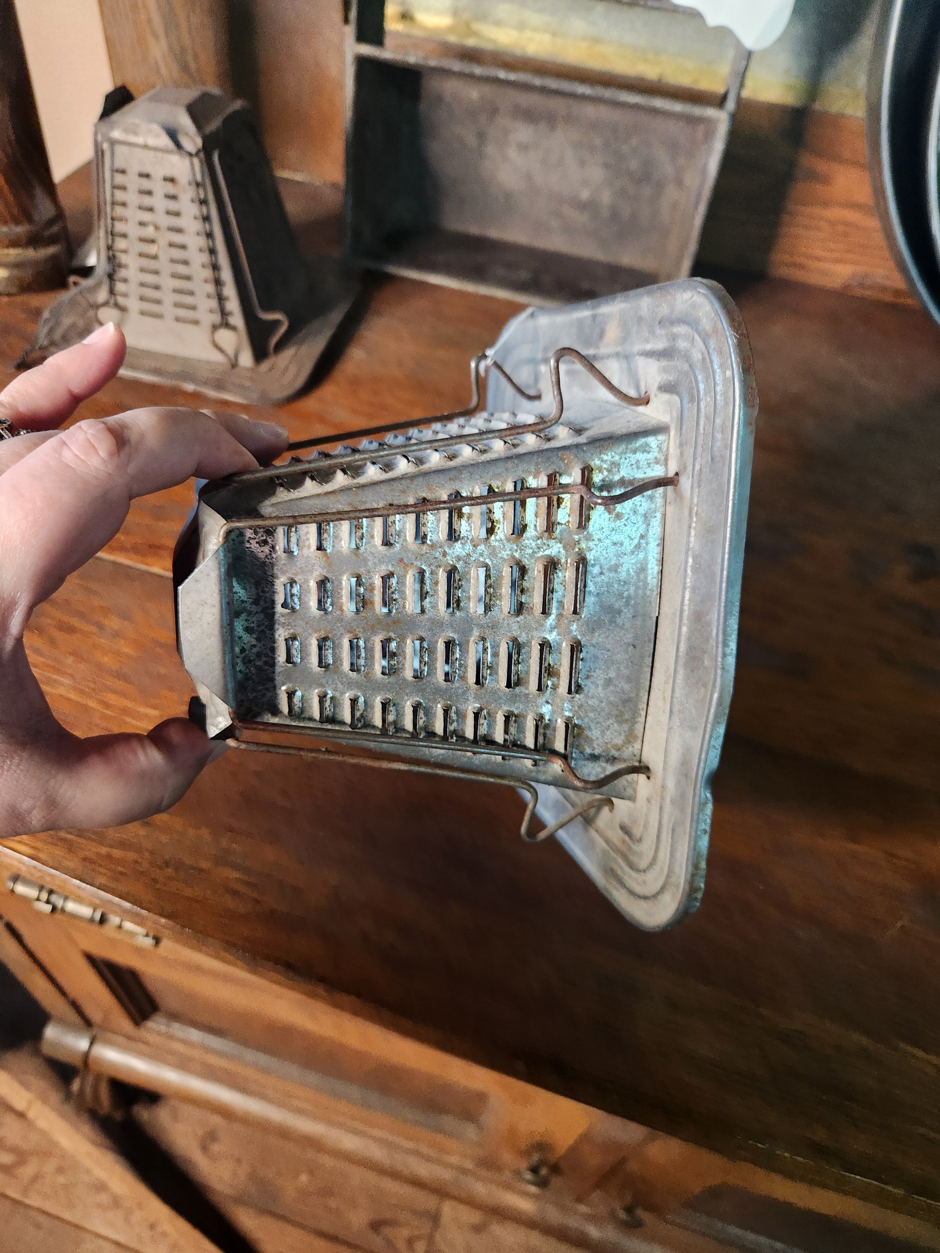 Antique Pyramid-Shaped Stovetop Toaster