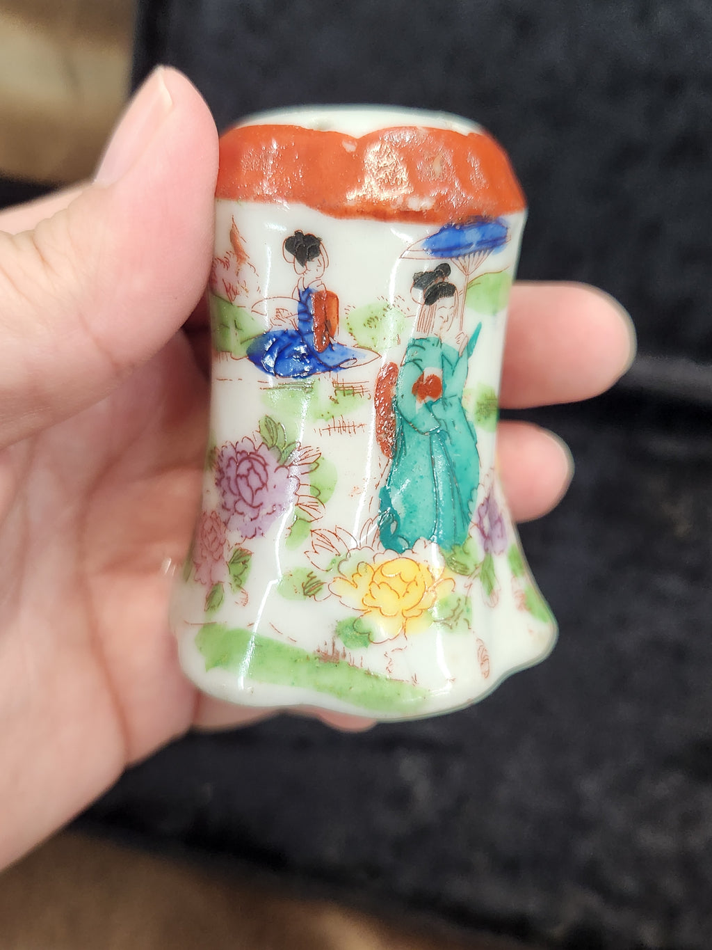 Vintage Hand-Painted Japanese Geishaware Porcelain Shaker