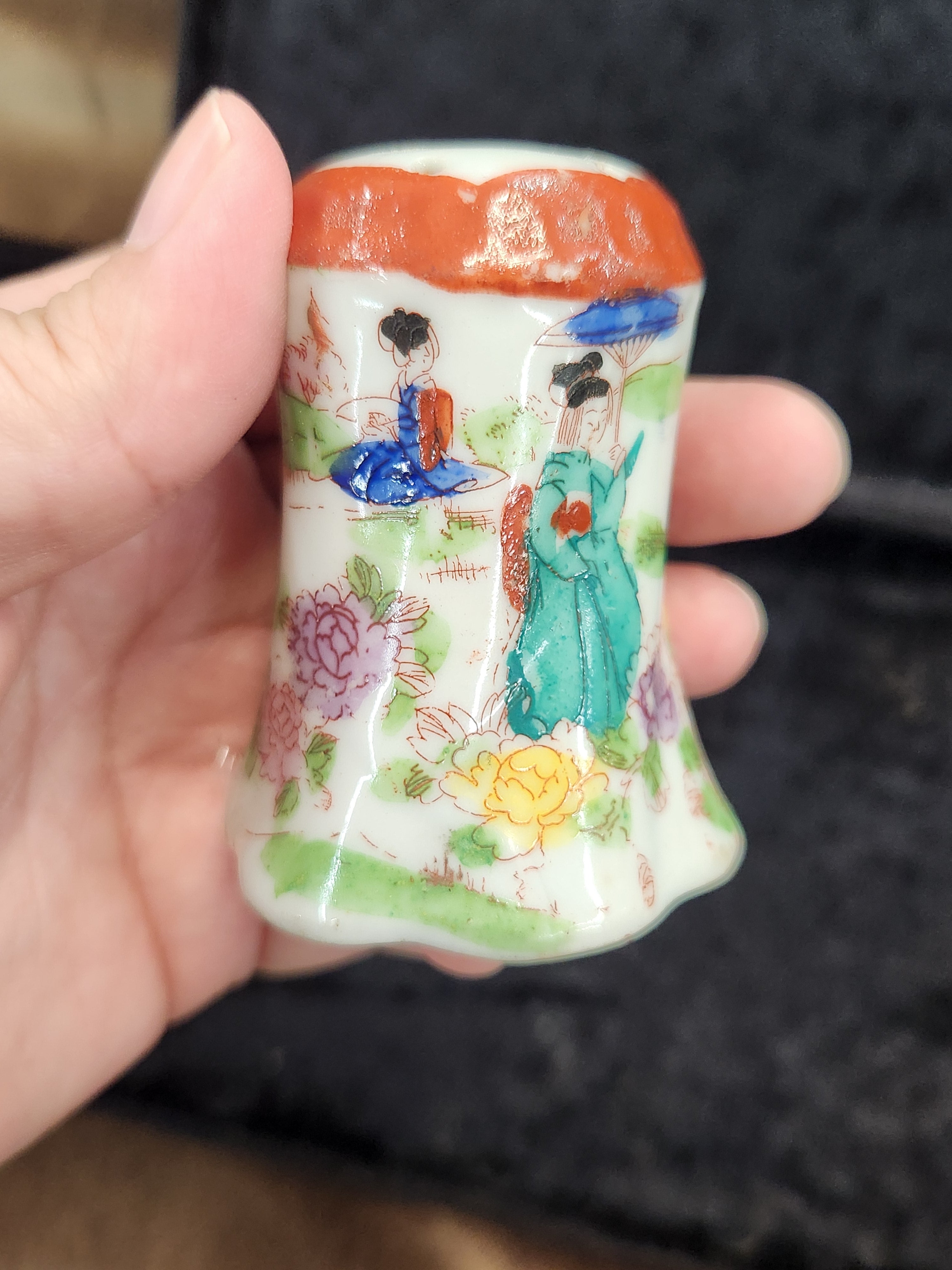 Vintage Hand-Painted Japanese Geishaware Porcelain Shaker