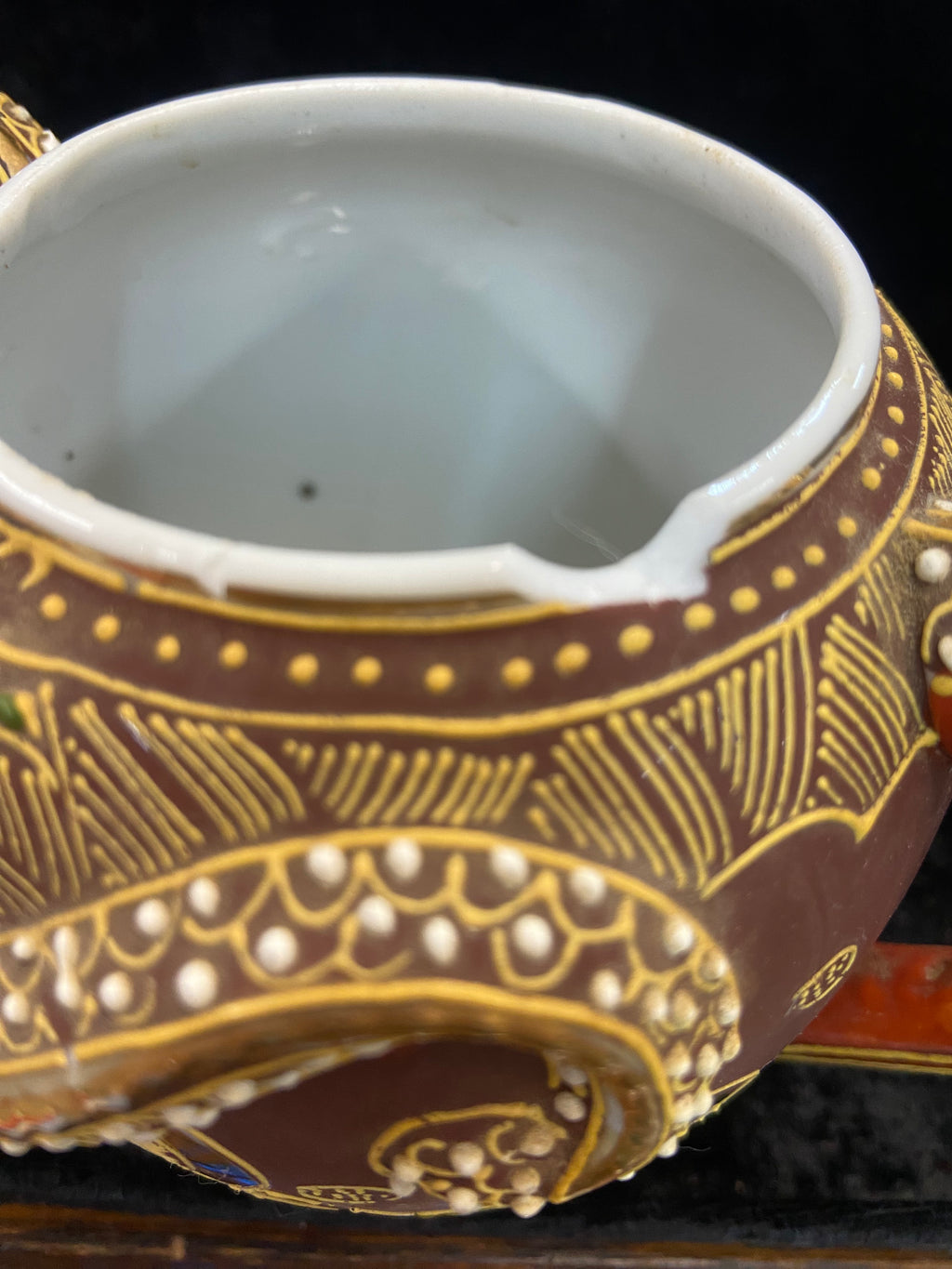 Vintage Japanese Kutani Dragonware Lidded Bowl