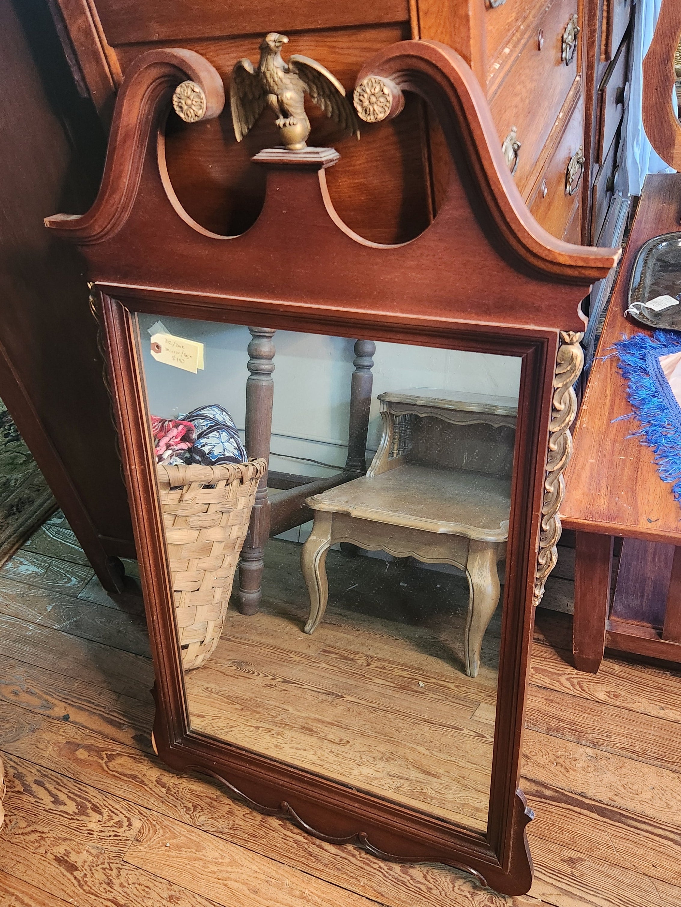 Vintage Ethan Allen Georgian Court Chippendale Style Wall Mirror