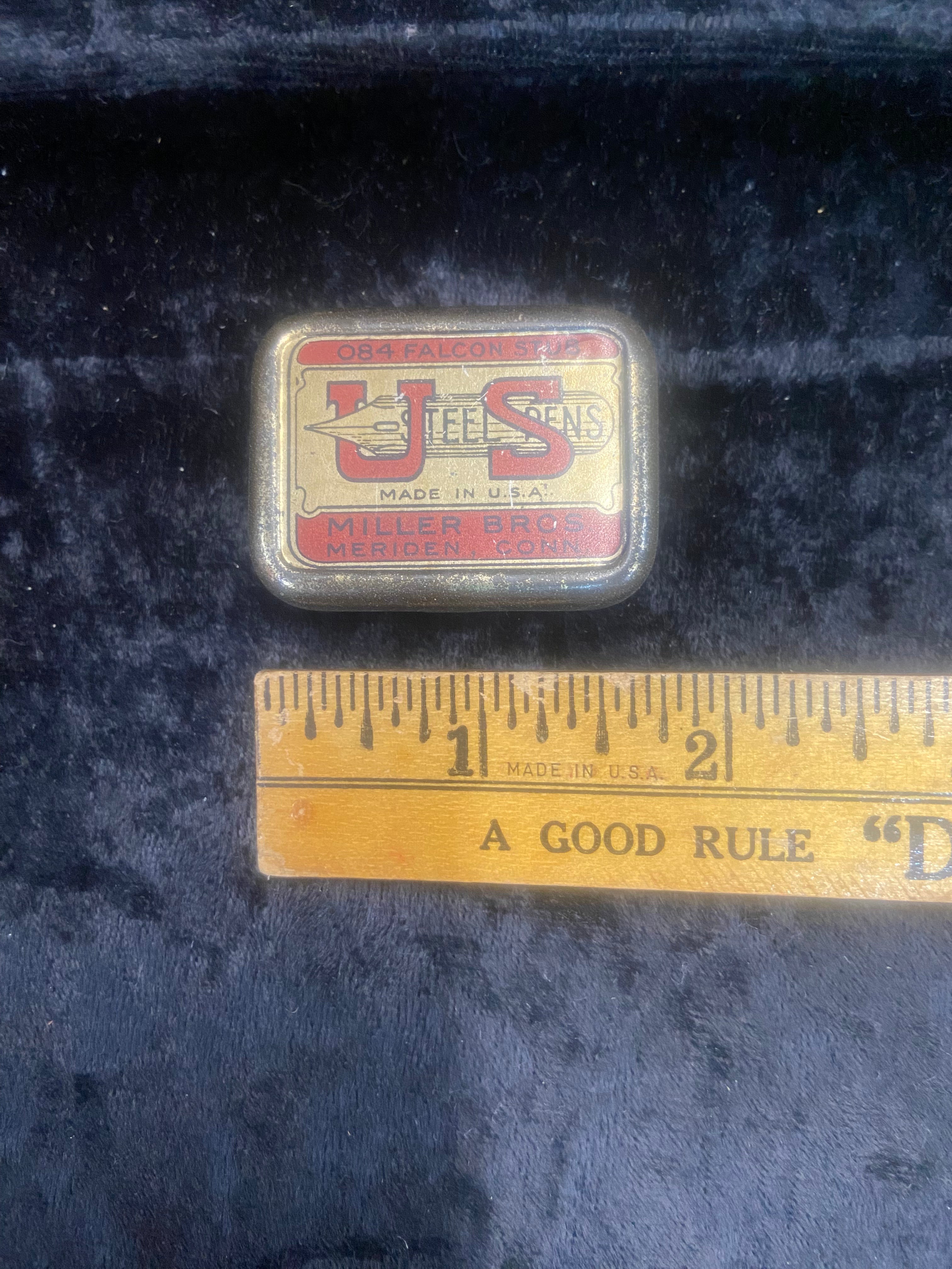 Vintage Miller Bros. U.S. Steel Pens Tin Adverstising