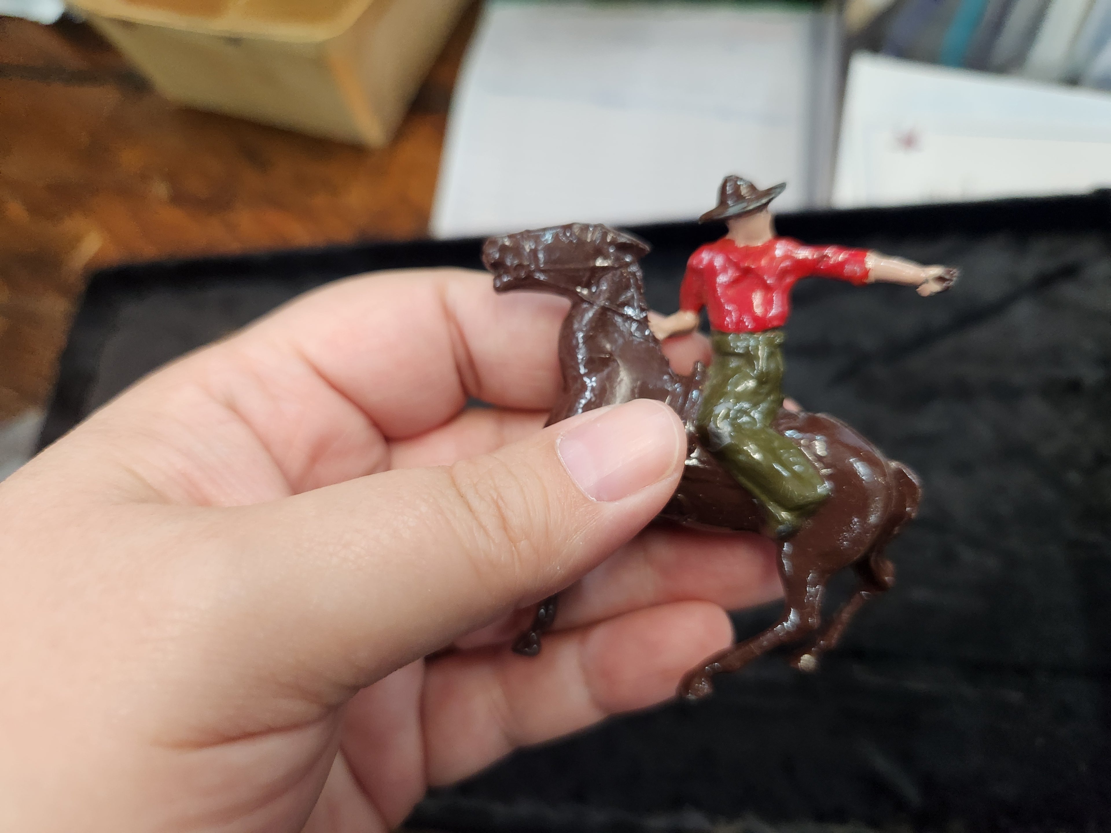 Vintage Painted Metal Cowboys & Indian Toys