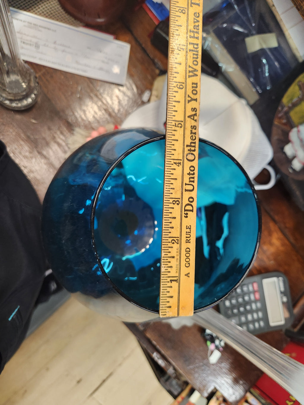 Vintage Large Empoli Italian Art Glass Brandy Snifter Vase