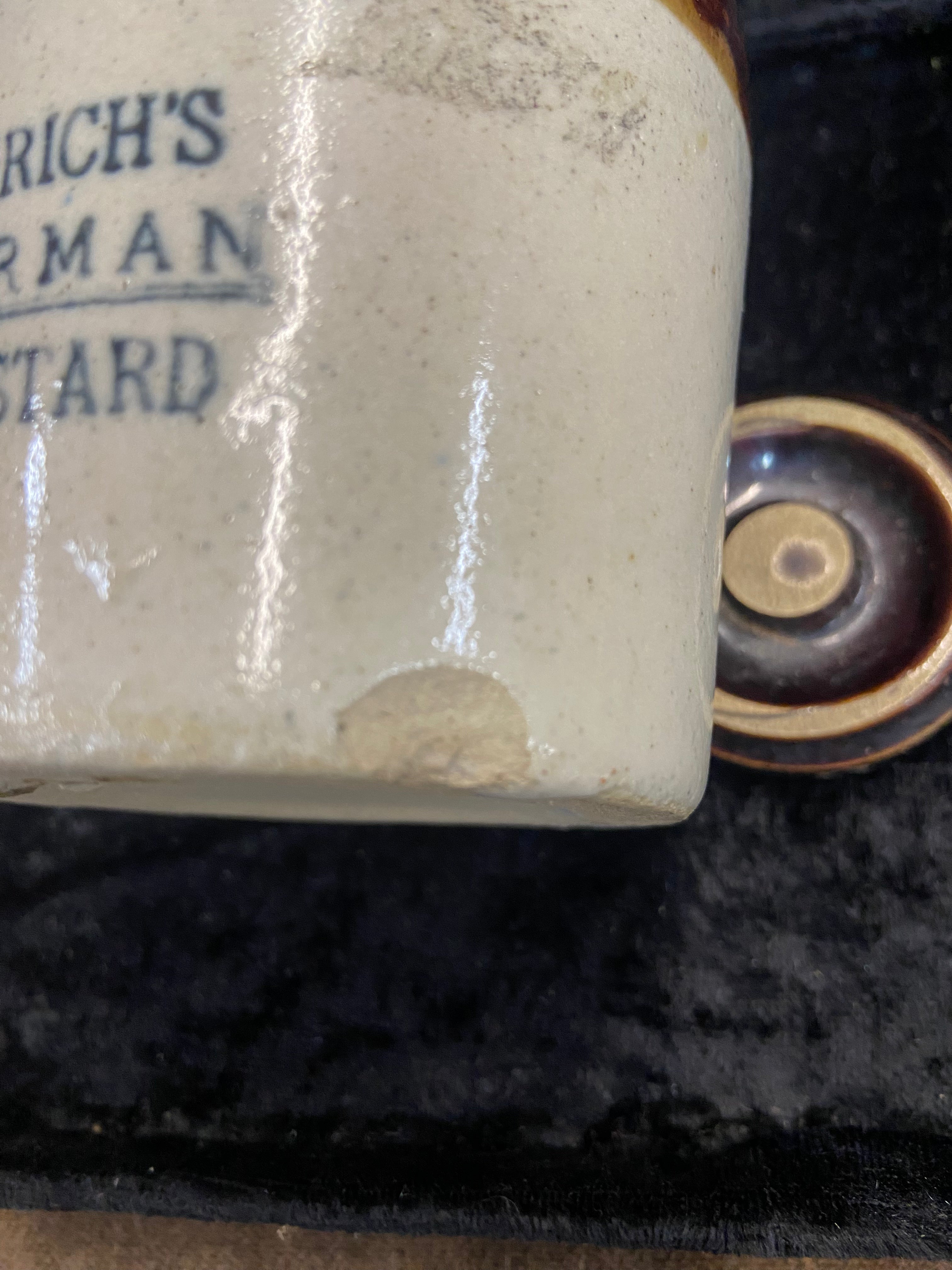 Vintage Stoneware Crock "Emrich's German Mustard"