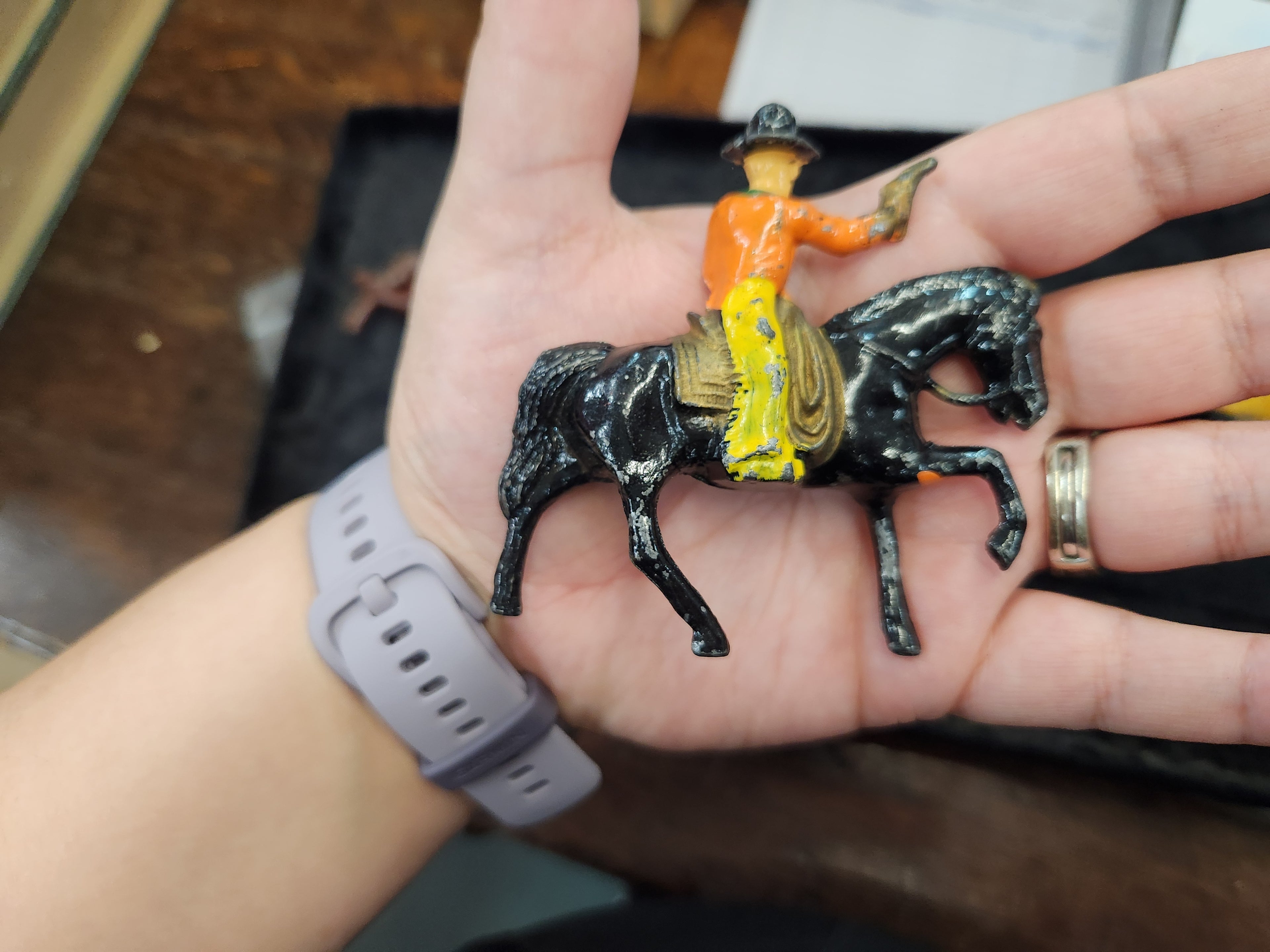 Vintage Painted Metal Cowboys & Indian Toys