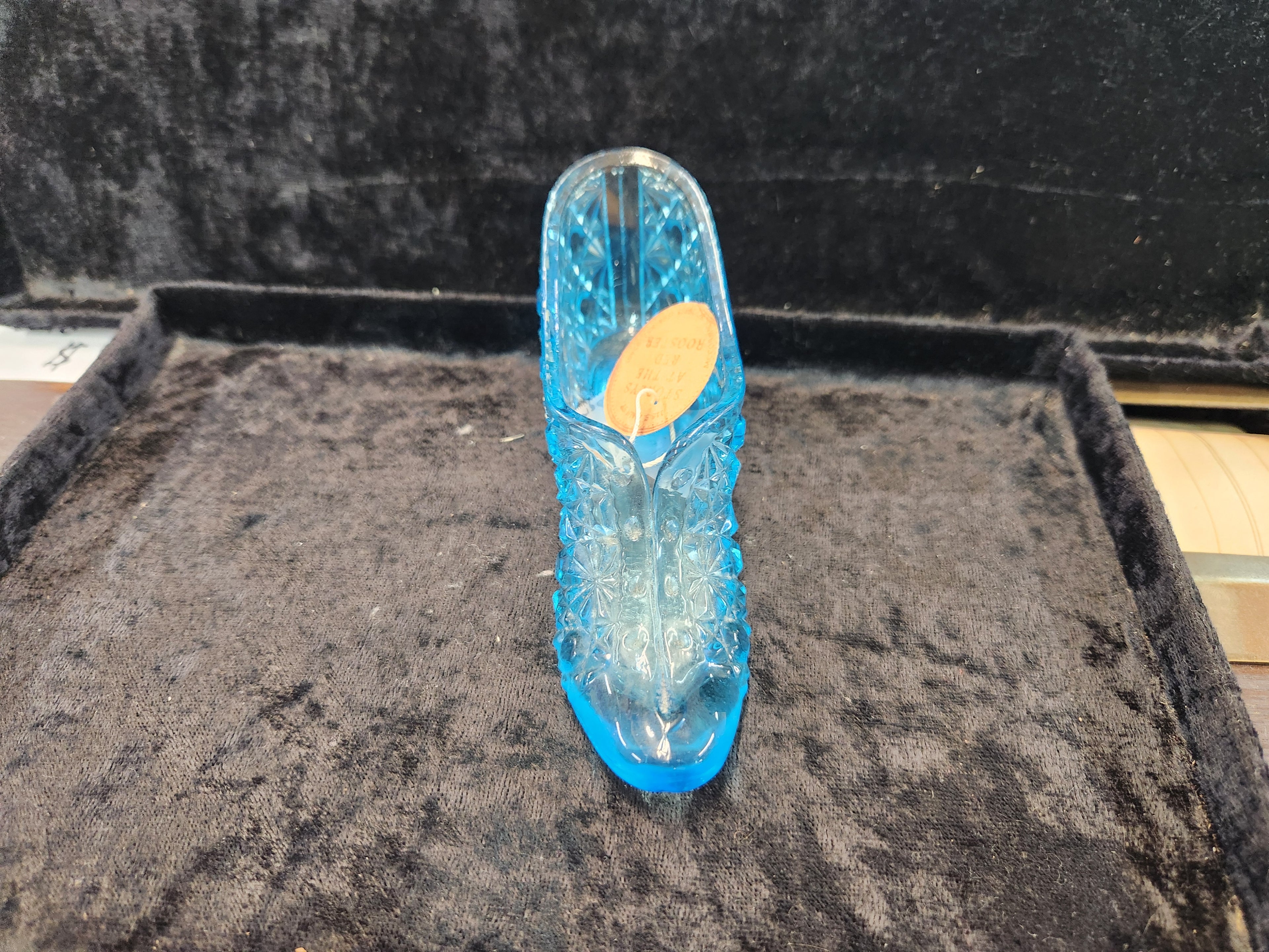 Fenton Blue Daisy and Button Slipper