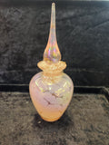 Vintage Iridescent Pink Glass Perfume Bottle