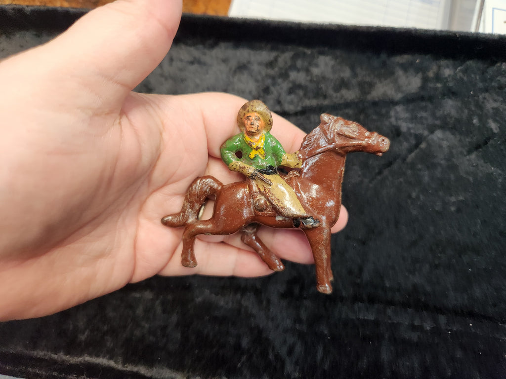 Vintage Painted Metal Cowboys & Indian Toys