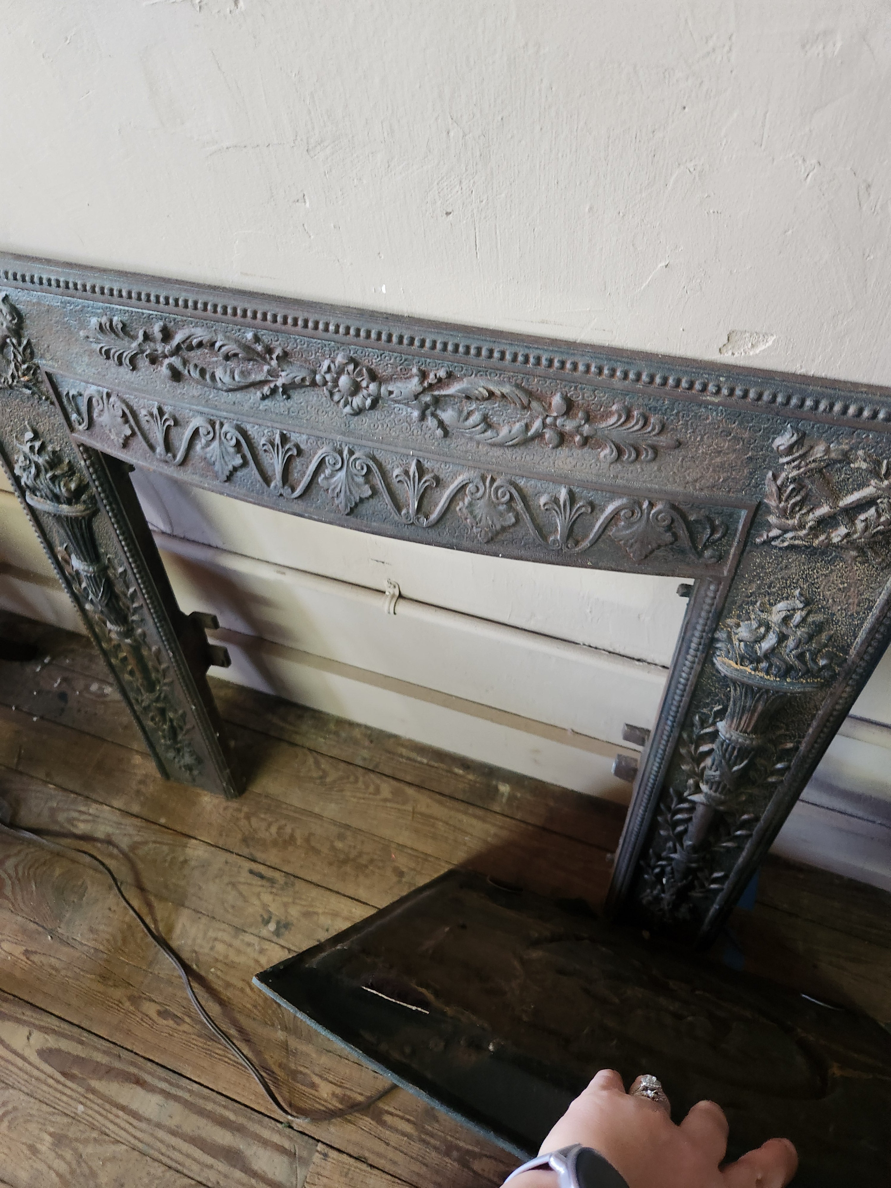 Antique Hearth Surround with Summer Cover