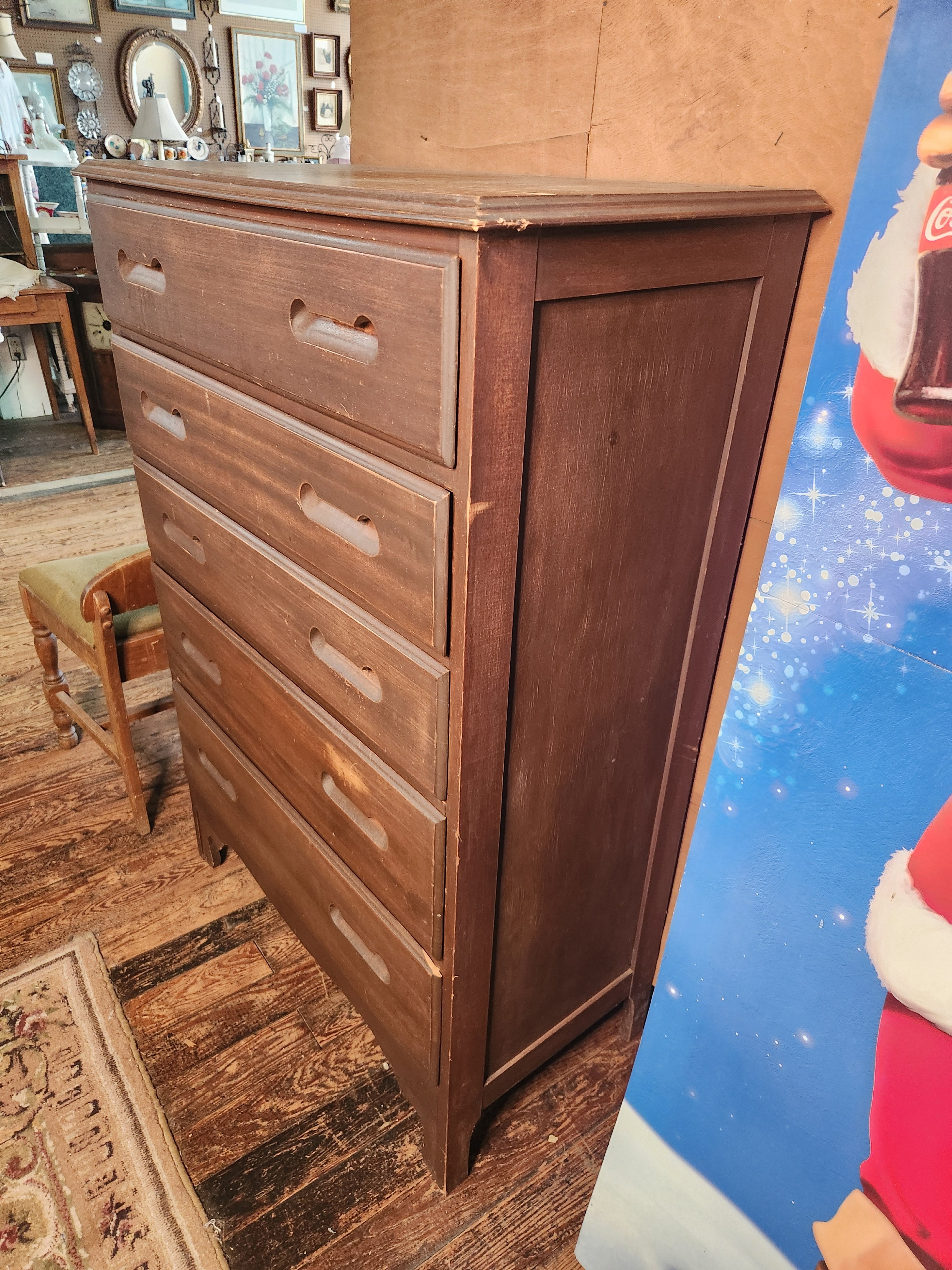 Solid Wood Chest of Drawers Cut-Out Handle Pulls