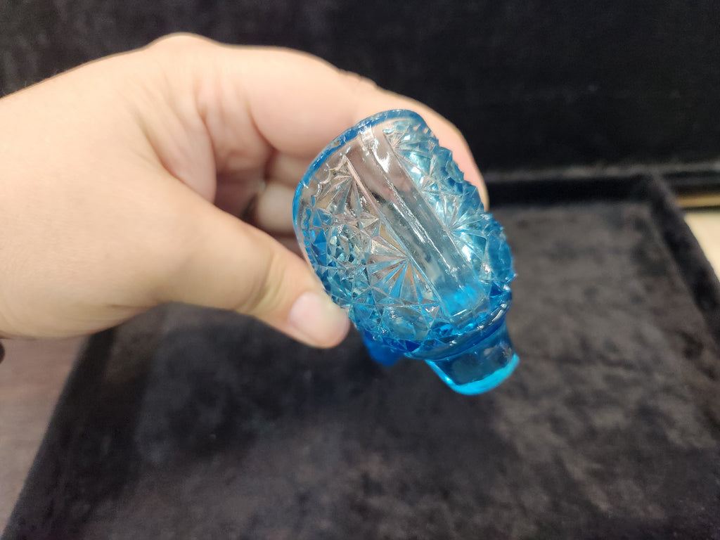Fenton Blue Daisy and Button Slipper