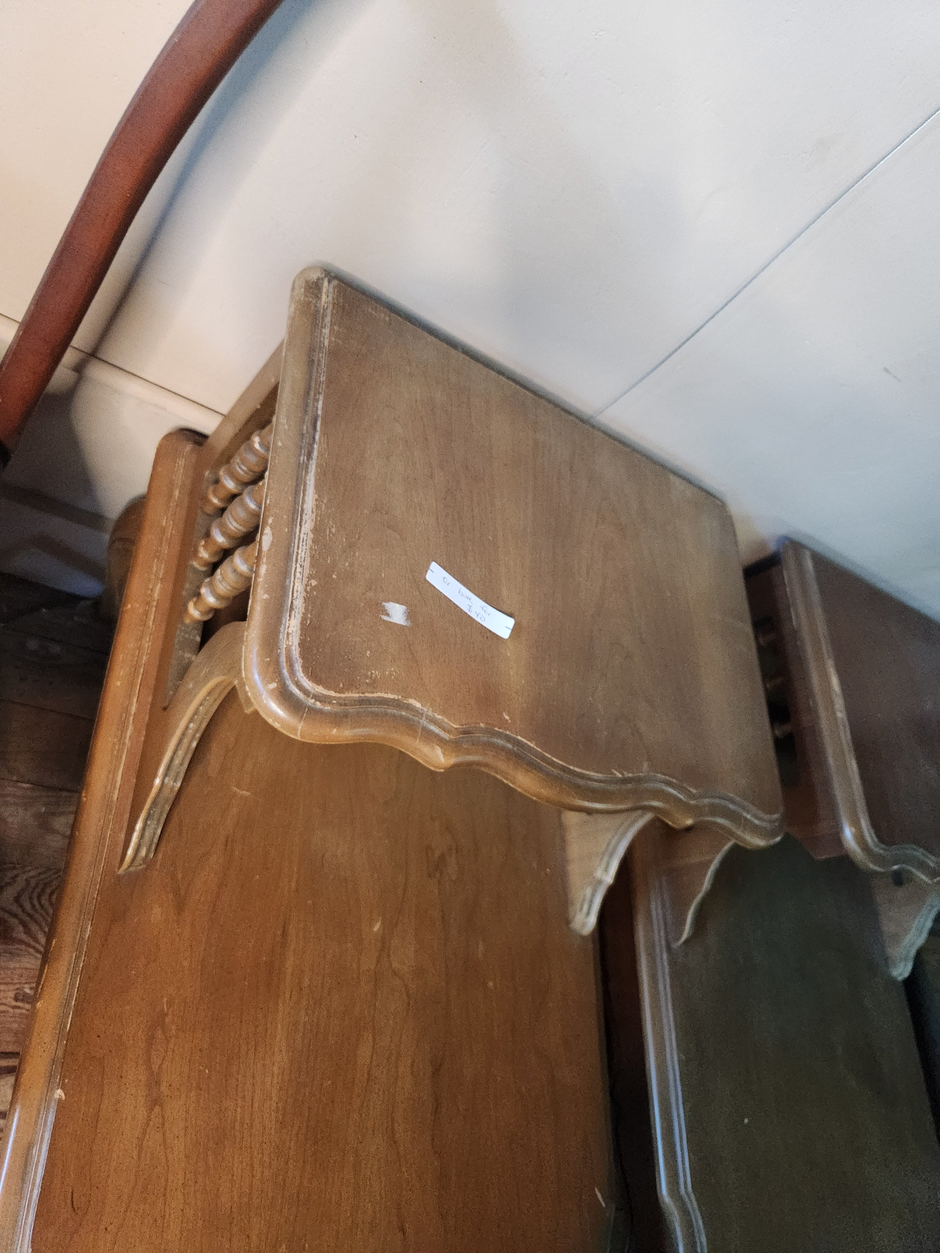 Pair of Vintage Mid-Century Wooden Two-Tier Step End Tables