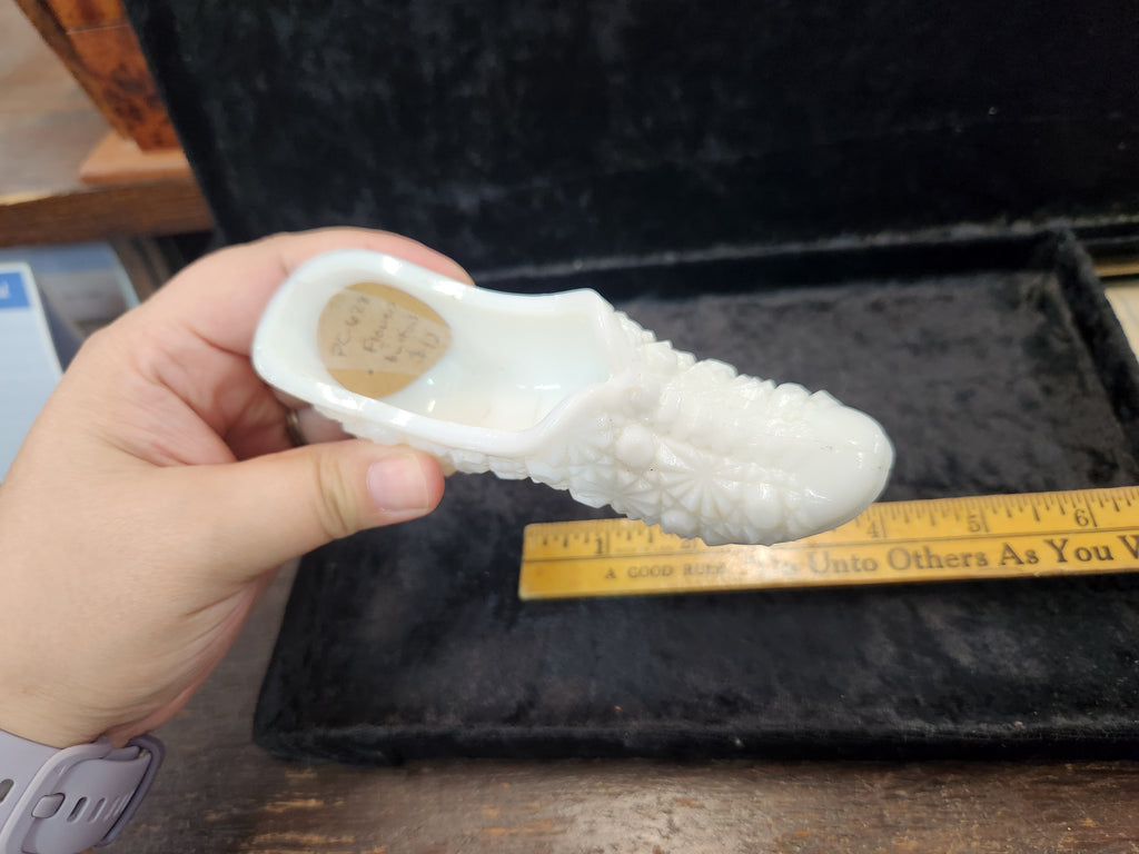 Vintage Fenton Milk Glass Shoe