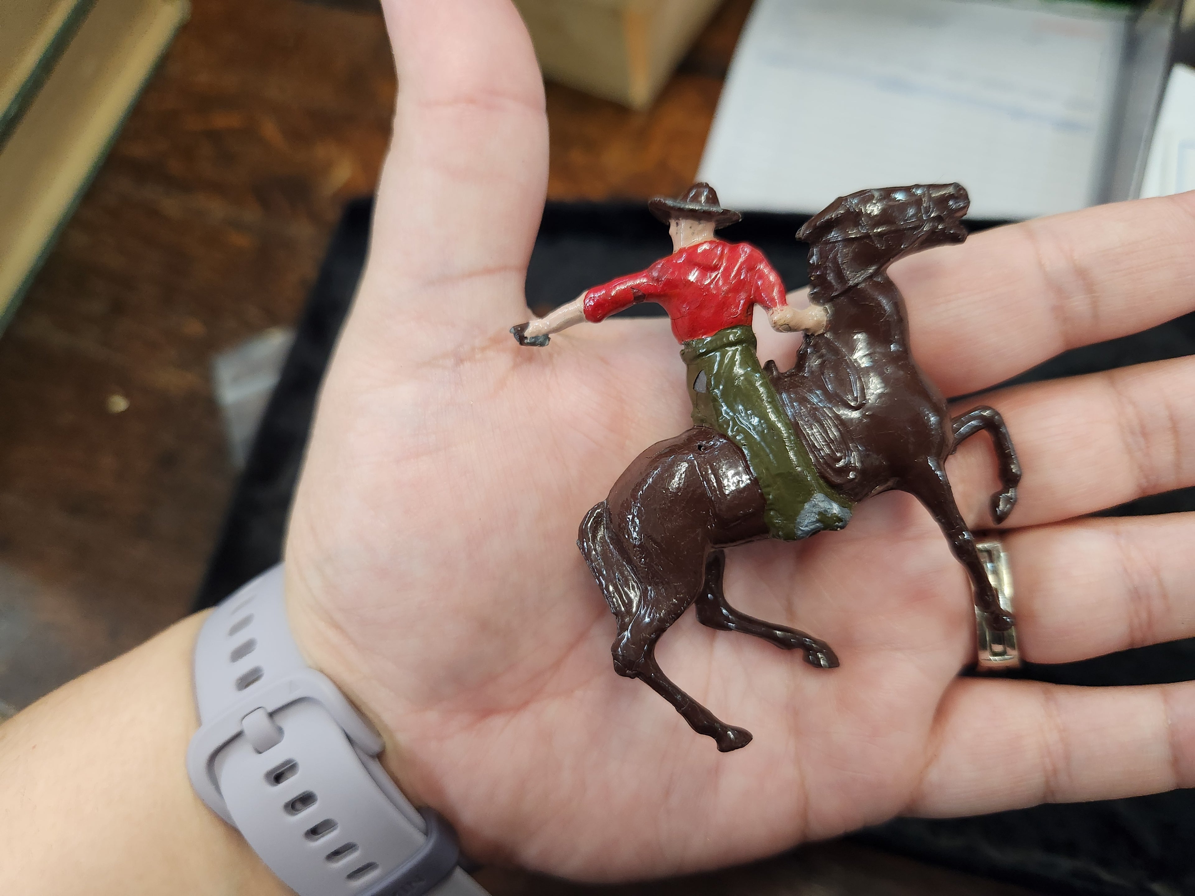 Vintage Painted Metal Cowboys & Indian Toys