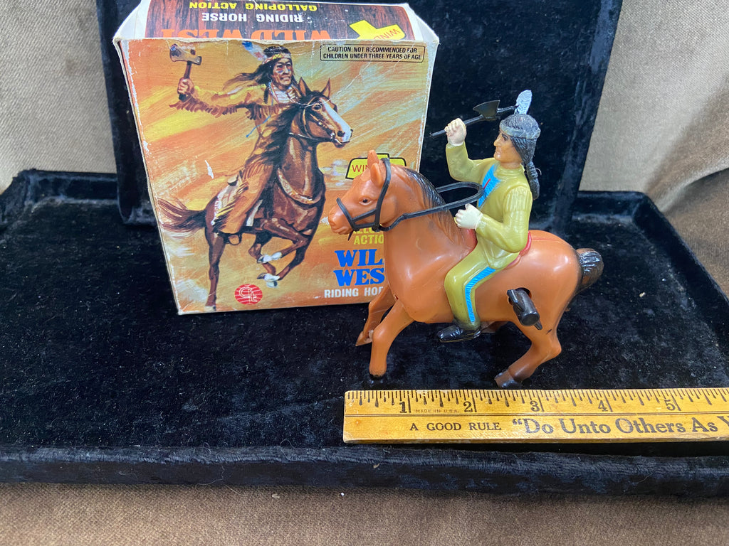 Vintage "Wild West" Wind-up Riding Horse 70's