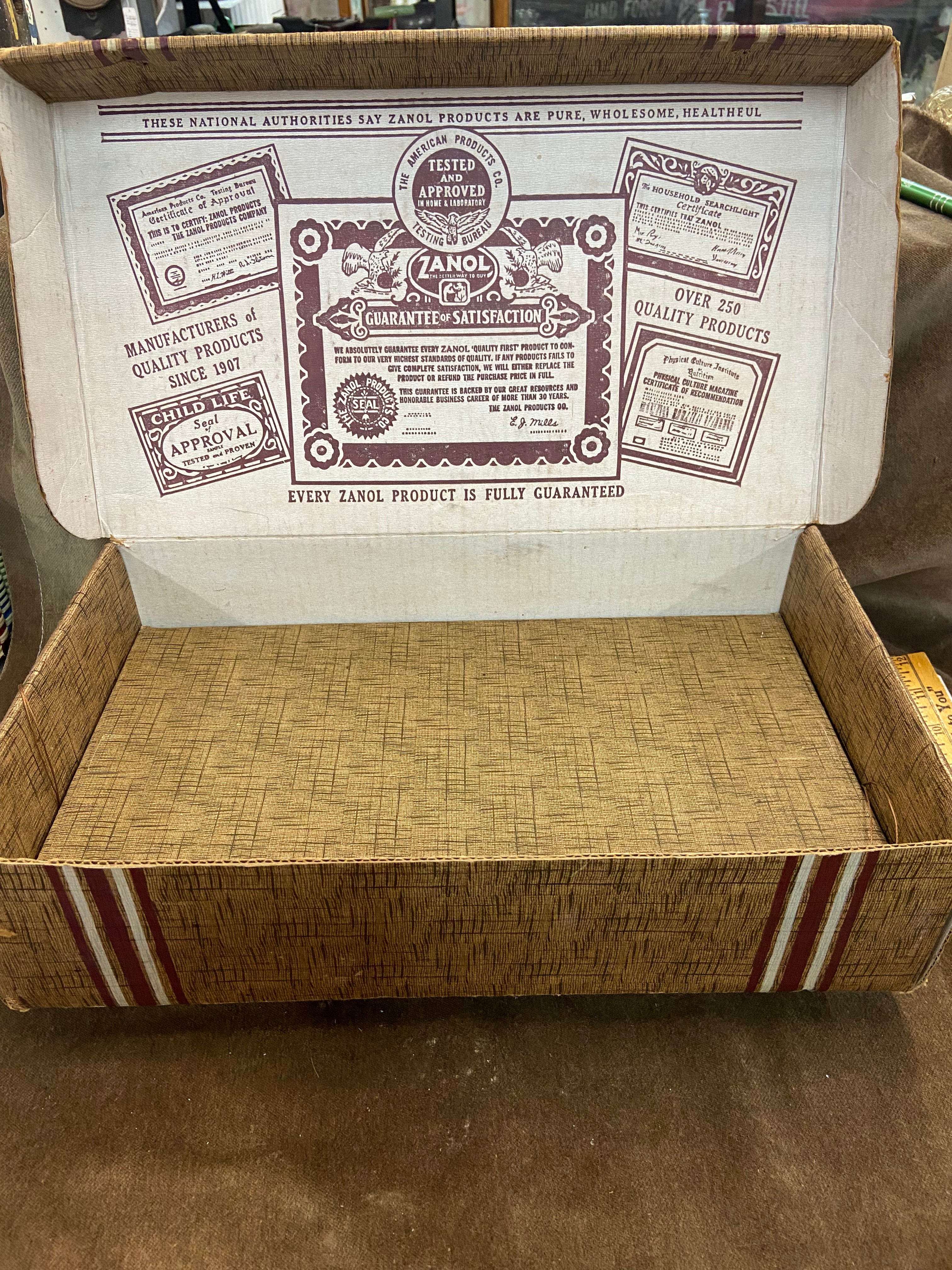 1920's Zanol Products Company Advertising Box