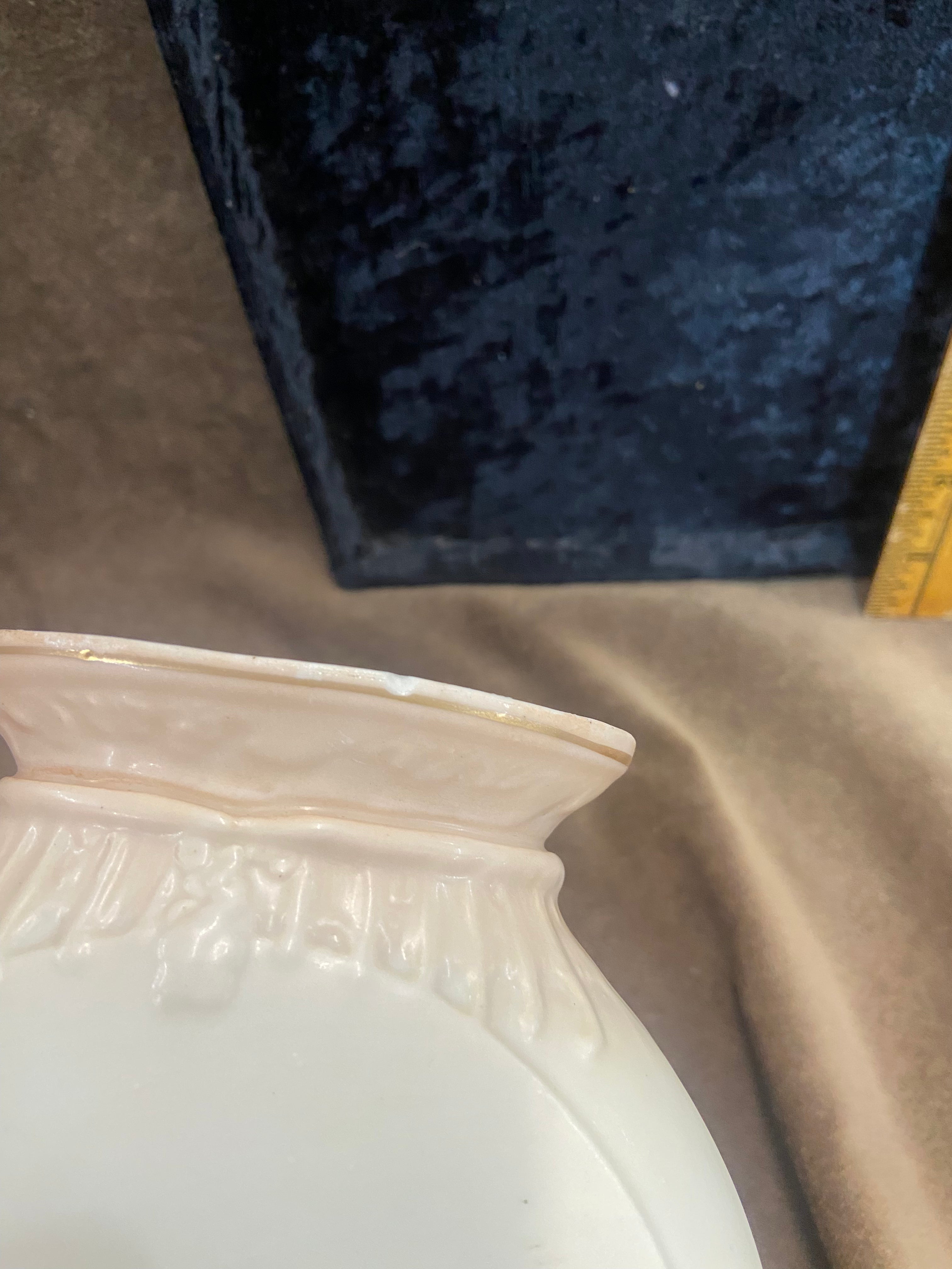 Antique Austrian Porcelain Pillow Vase aka Moon Flask or Canteen Vase