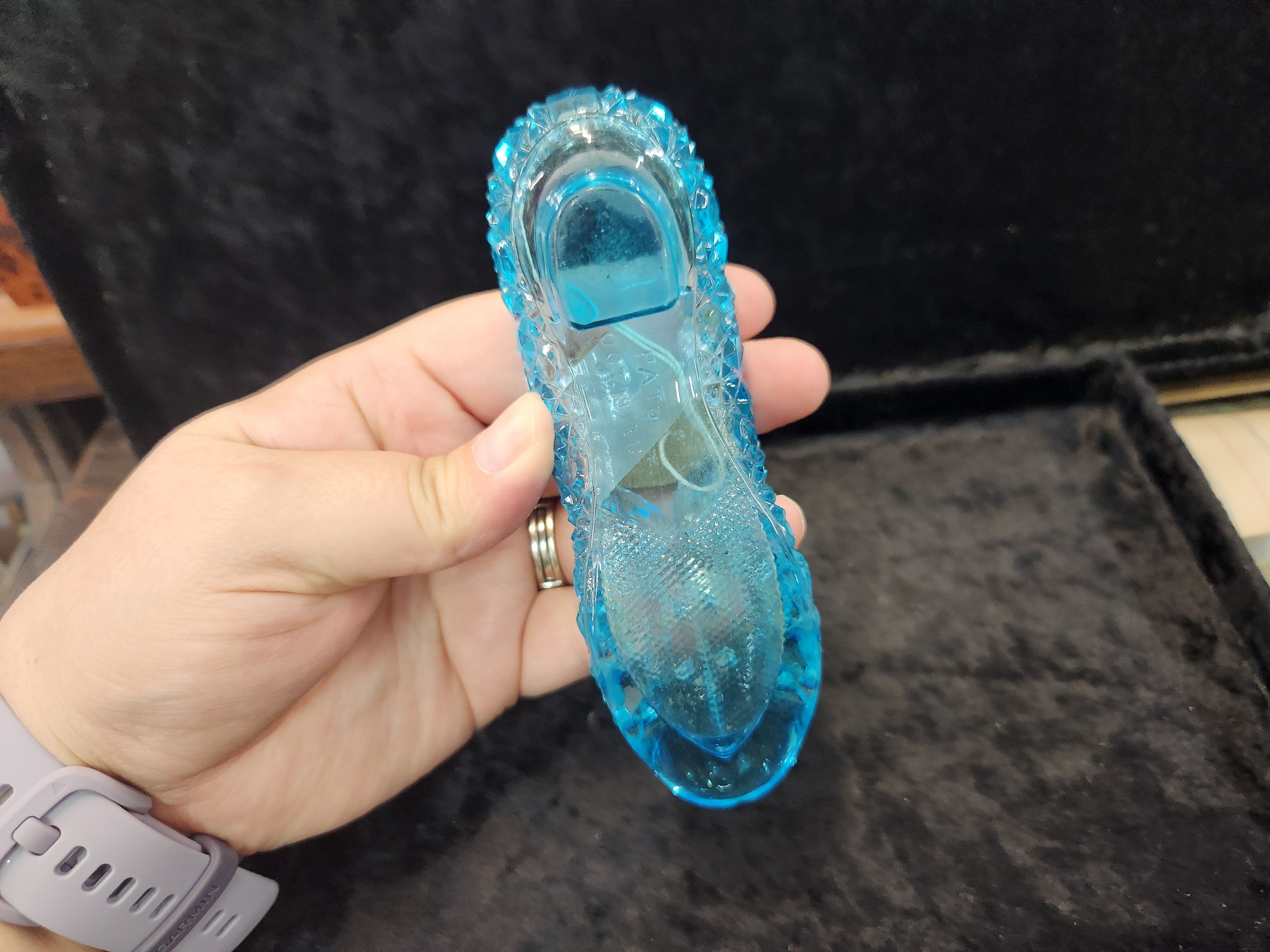 Fenton Blue Daisy and Button Slipper