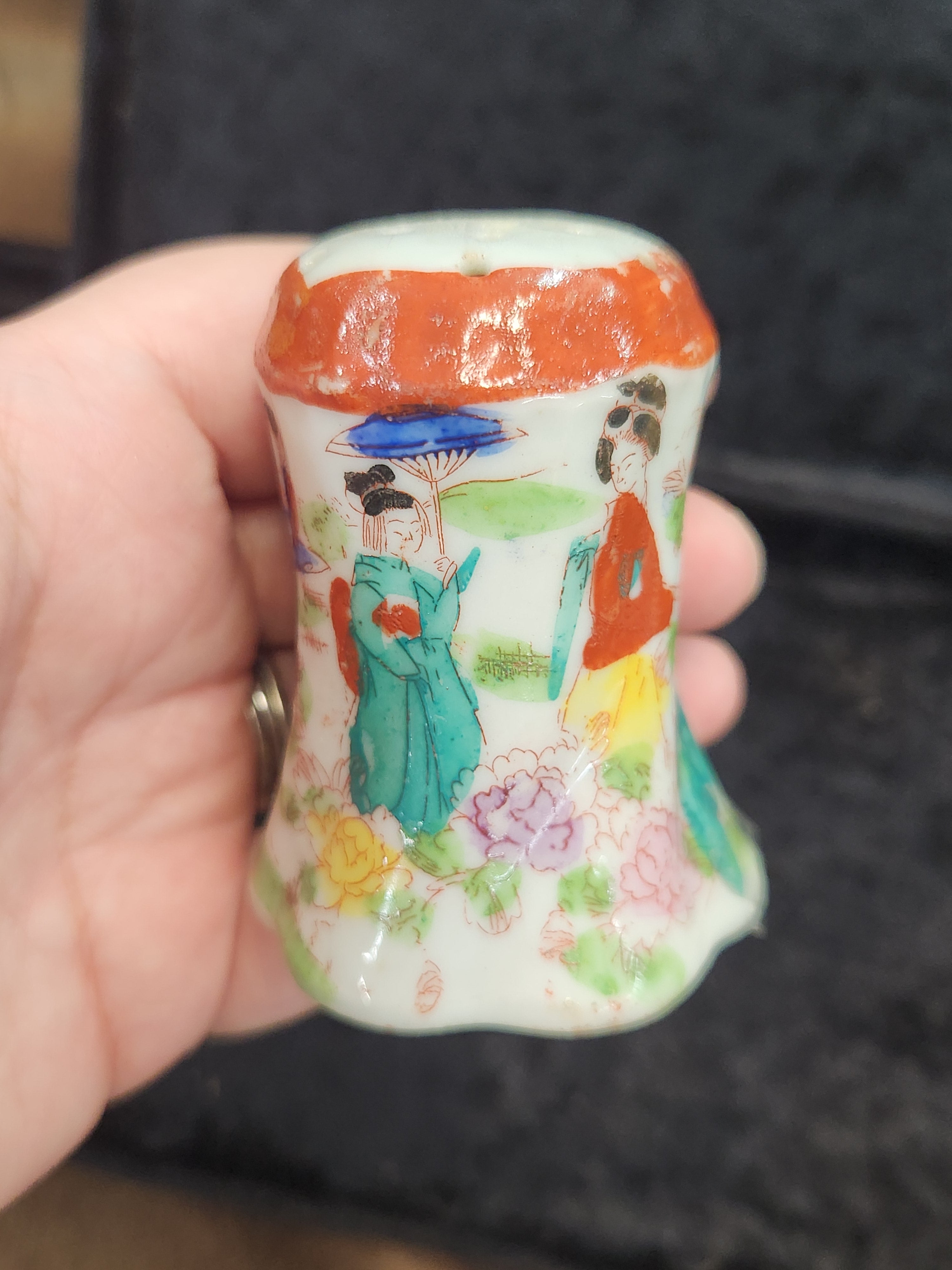 Vintage Hand-Painted Japanese Geishaware Porcelain Shaker
