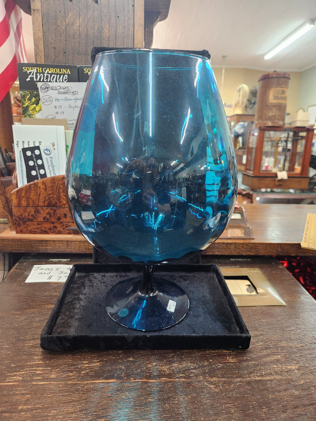 Vintage Large Empoli Italian Art Glass Brandy Snifter Vase