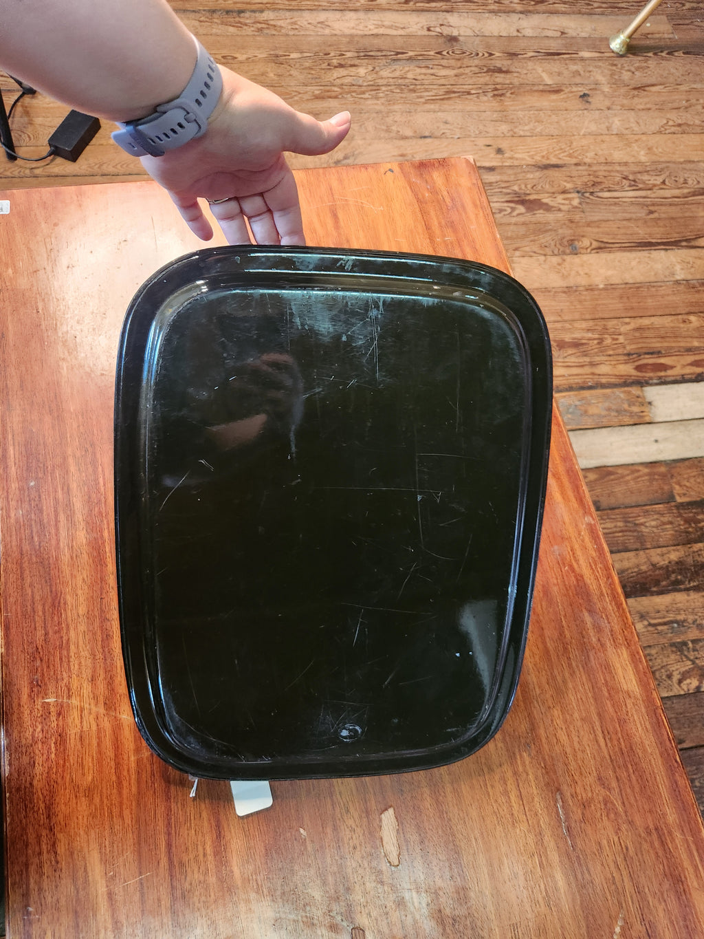 Vintage Zhostovo-Style Hand-Painted Floral Metal Serving Tray