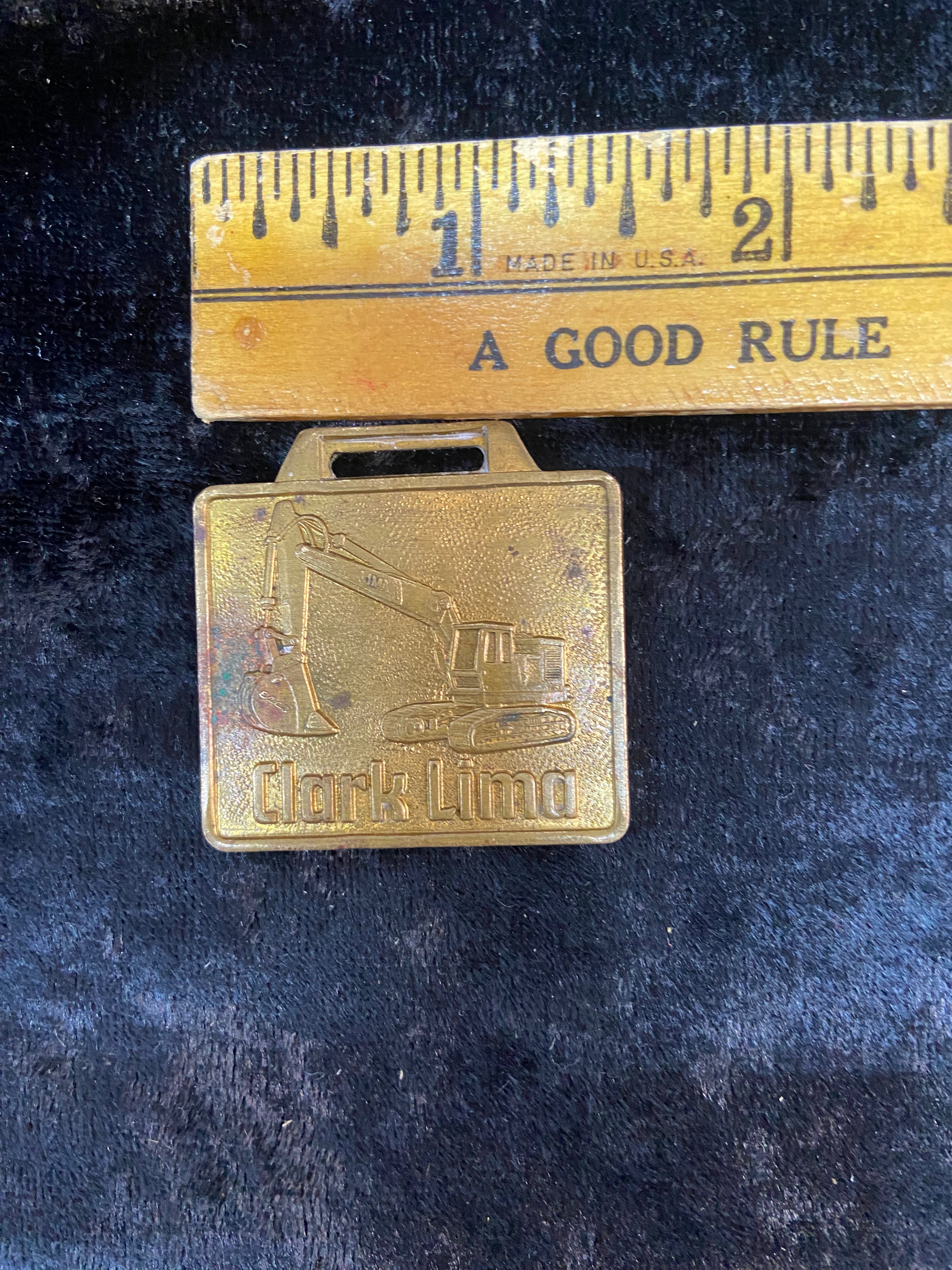 Vintage Brass  Rex Construction Machinery Pocket Watch Fob