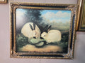 Vintage Framed "Two Himalayan Rabbits" P. Rolence