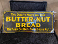 1930's Butter-nut Bread Advertising Sign Tin Tacker