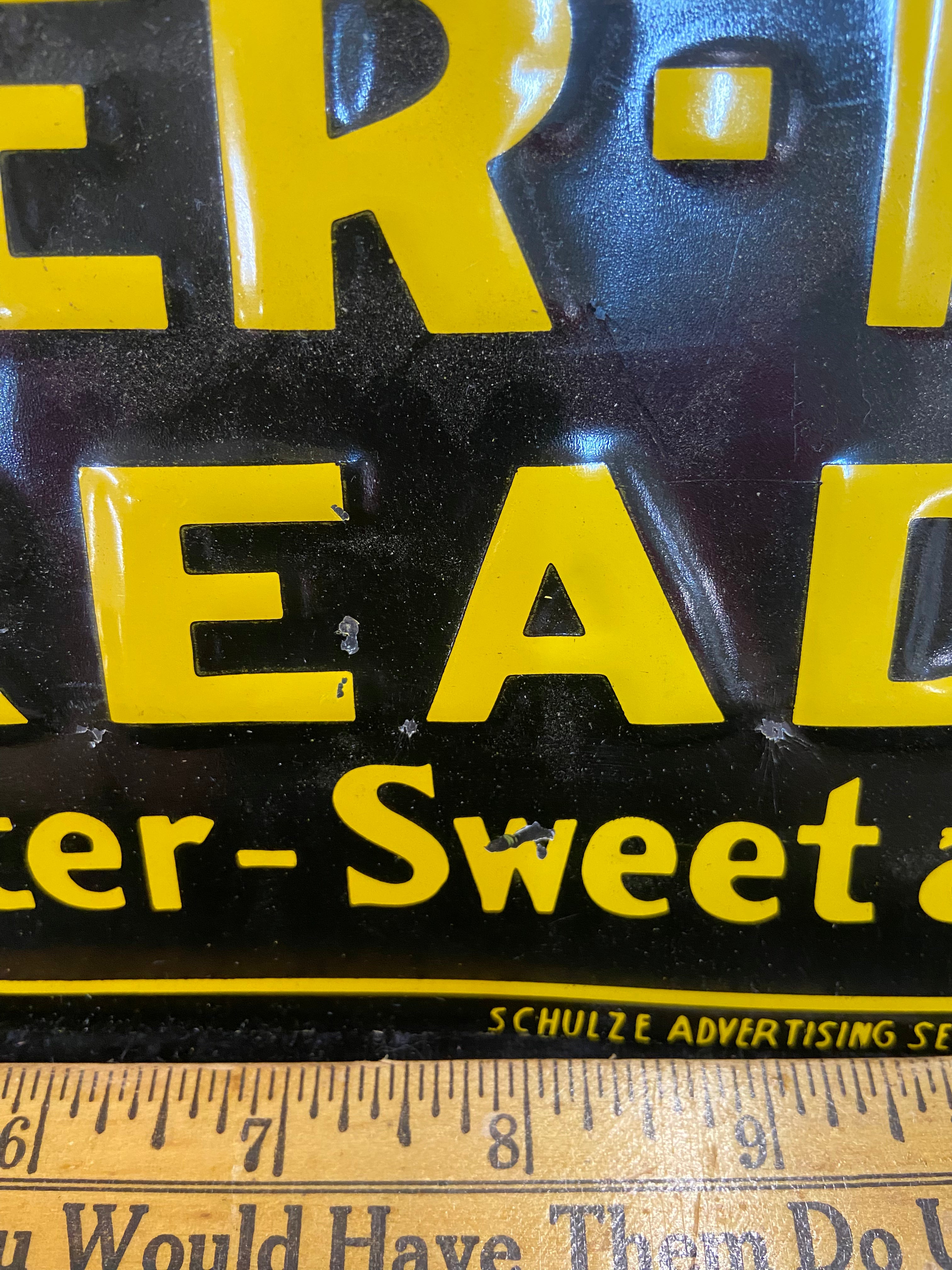 1930's Butter-nut Bread Advertising Sign Tin Tacker