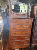 Antique Victorian or Eastlake-Style Oak Chest of Drawers