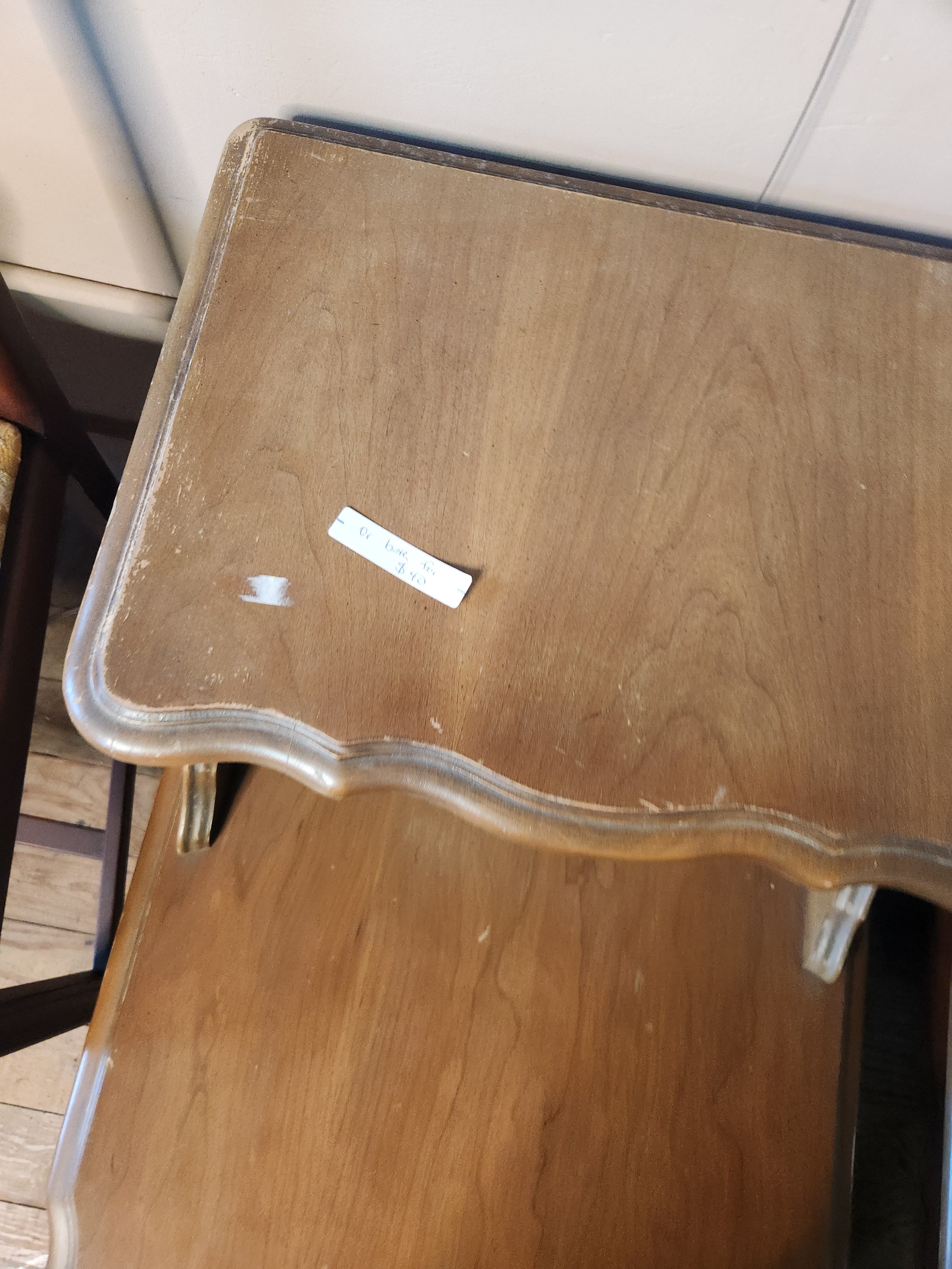 Pair of Vintage Mid-Century Wooden Two-Tier Step End Tables