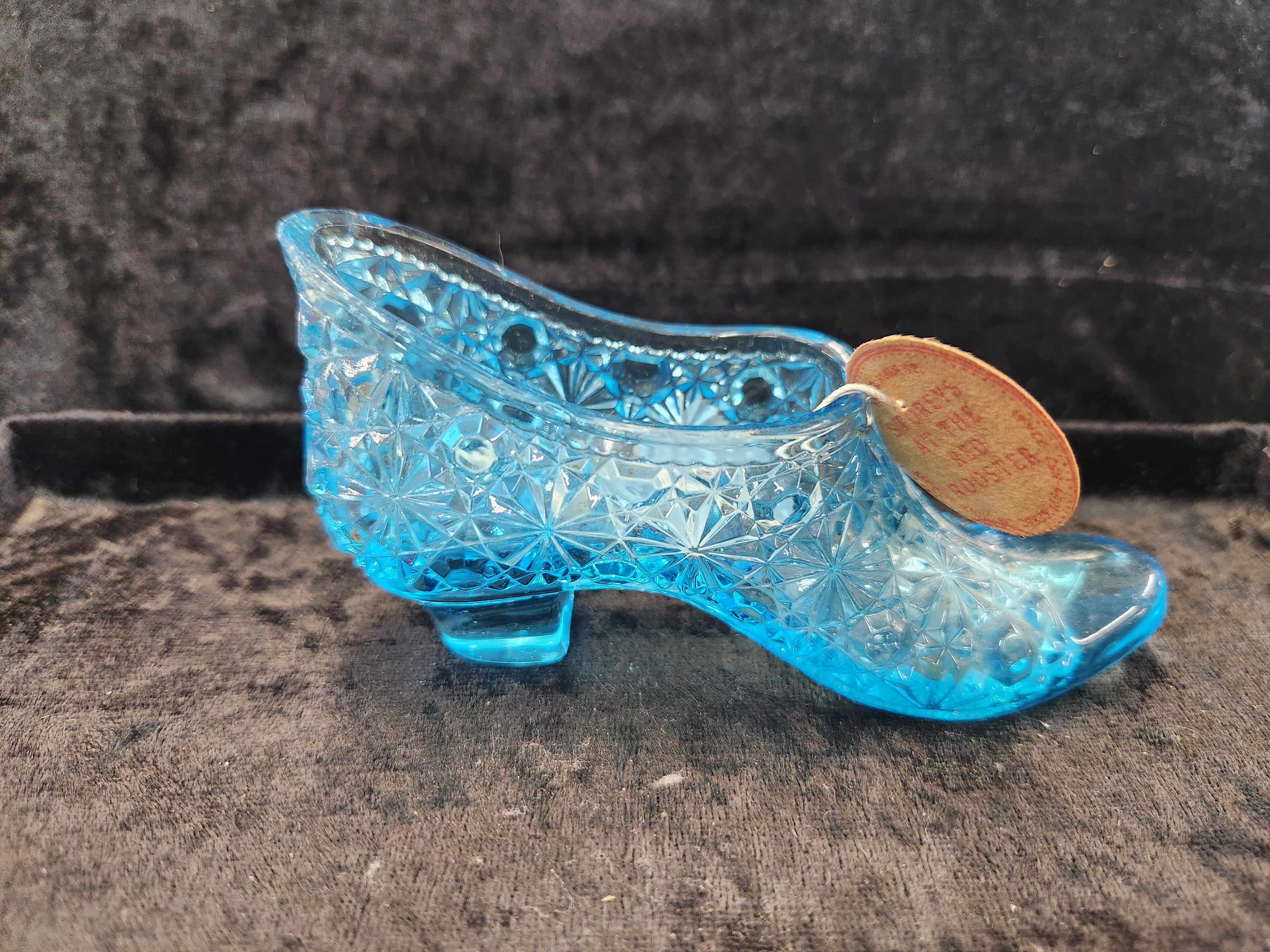 Fenton Blue Daisy and Button Slipper