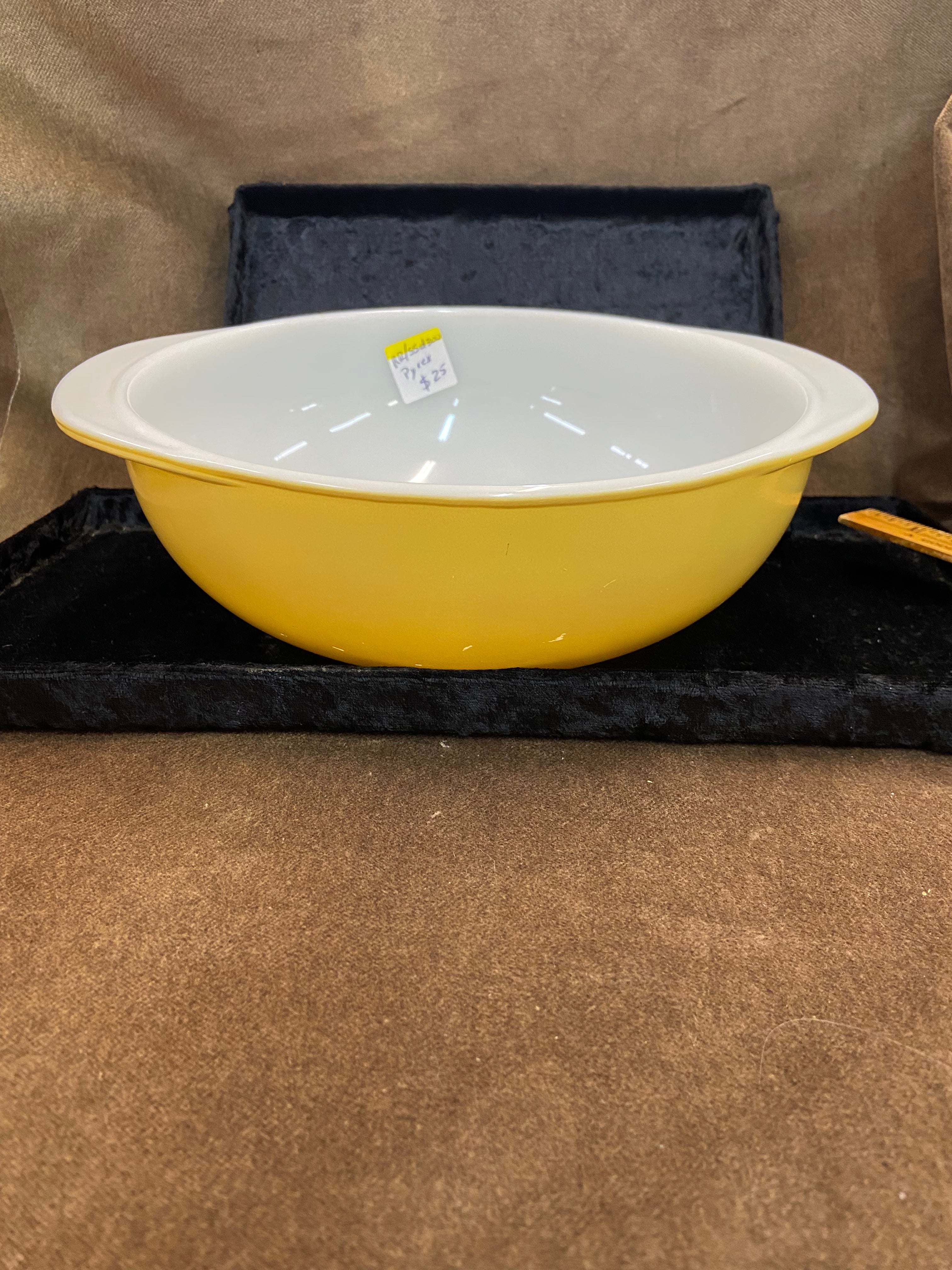 Vintage Pyrex Mustard Yellow Casserole Dish