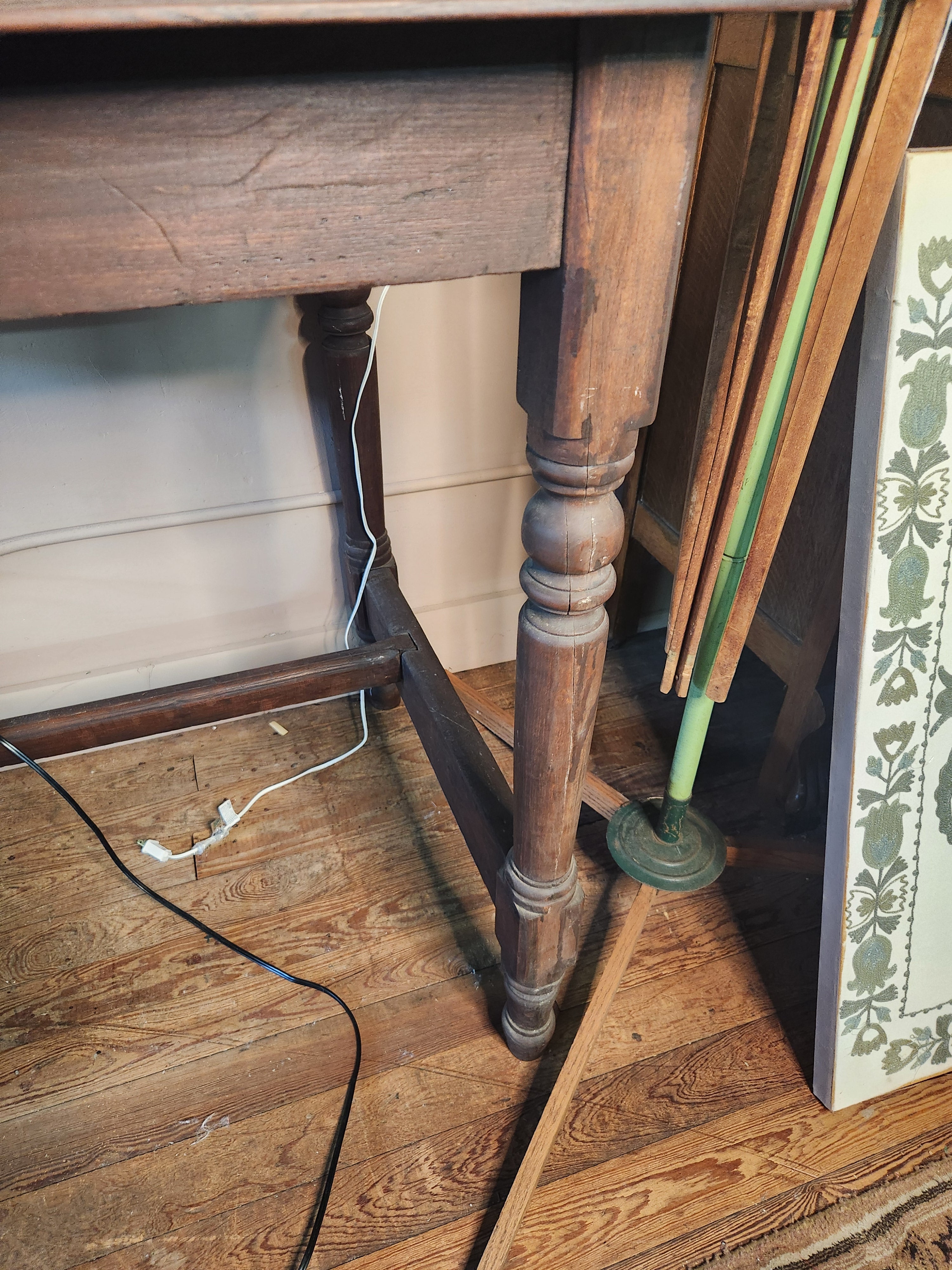 Two-Piece Antique Wooden Desk & Hutch Combo Plantation Desk Clerk's/Postmaster's Desk