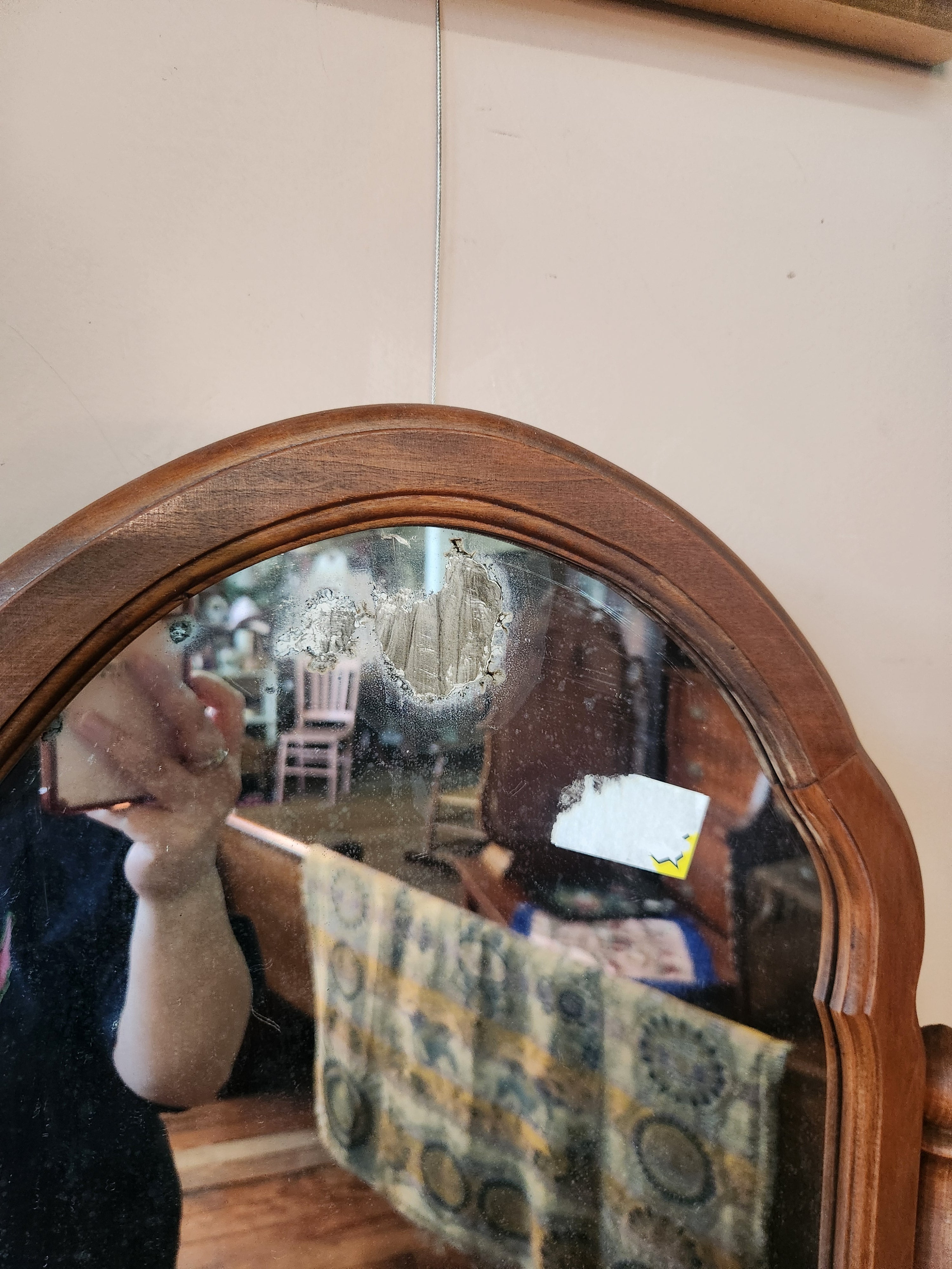 Vintage Wooden Dresser with Vanity Swivel Mirror