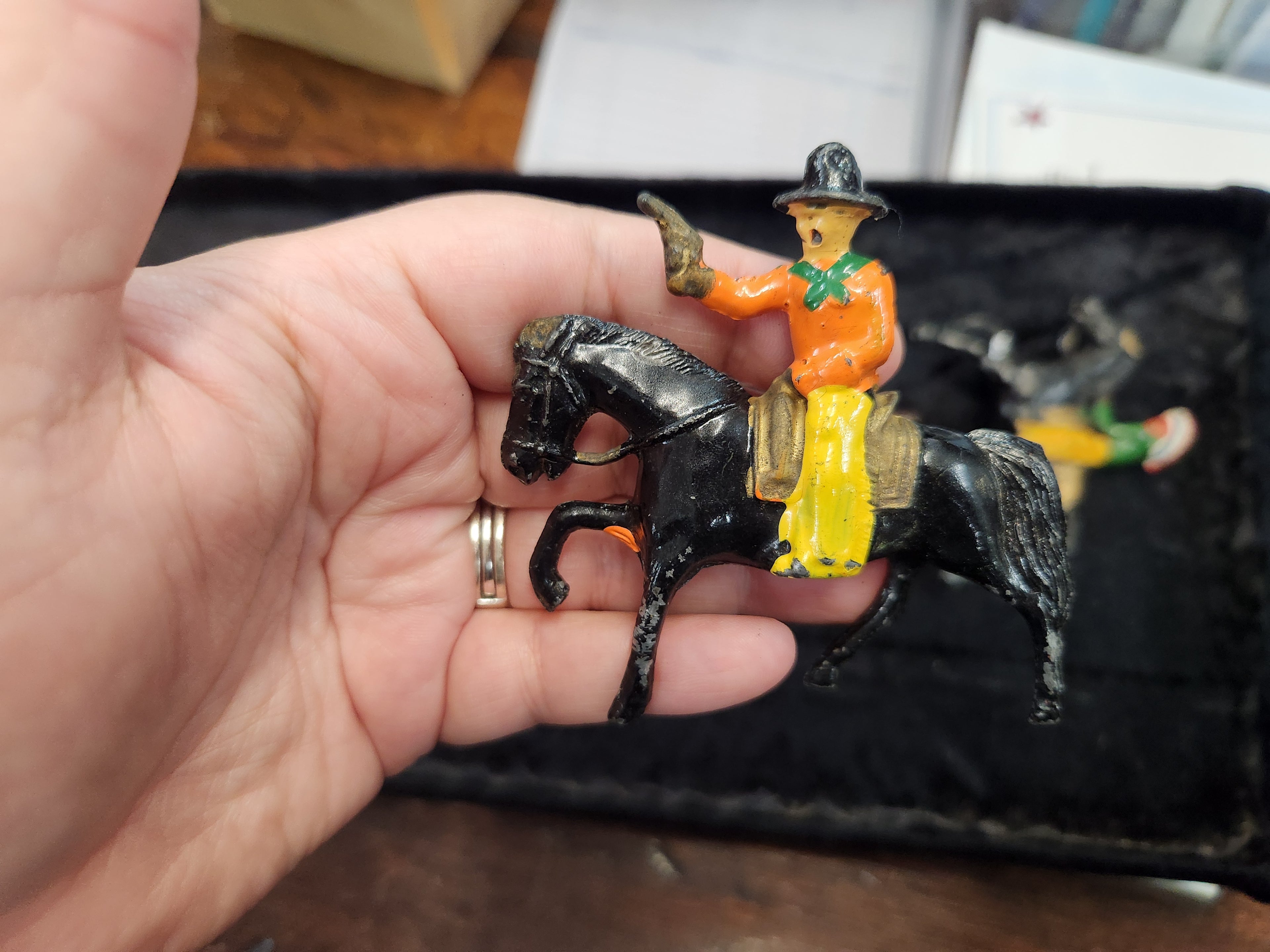Vintage Painted Metal Cowboys & Indian Toys