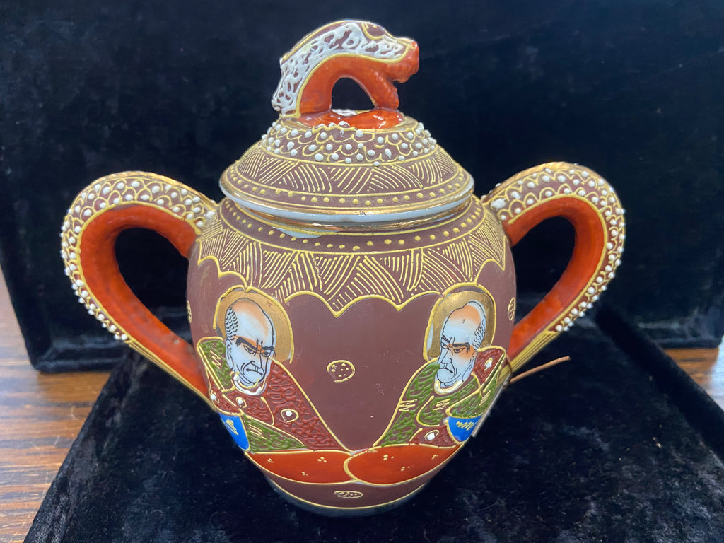 Vintage Japanese Kutani Dragonware Lidded Bowl