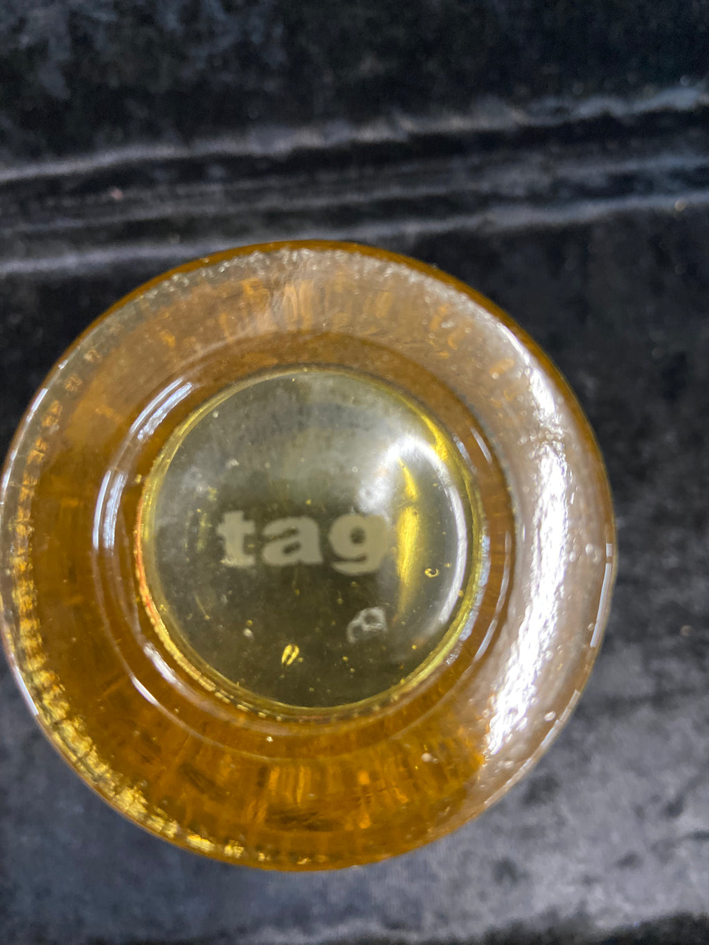 Vintage Tag Amber Glass Vase