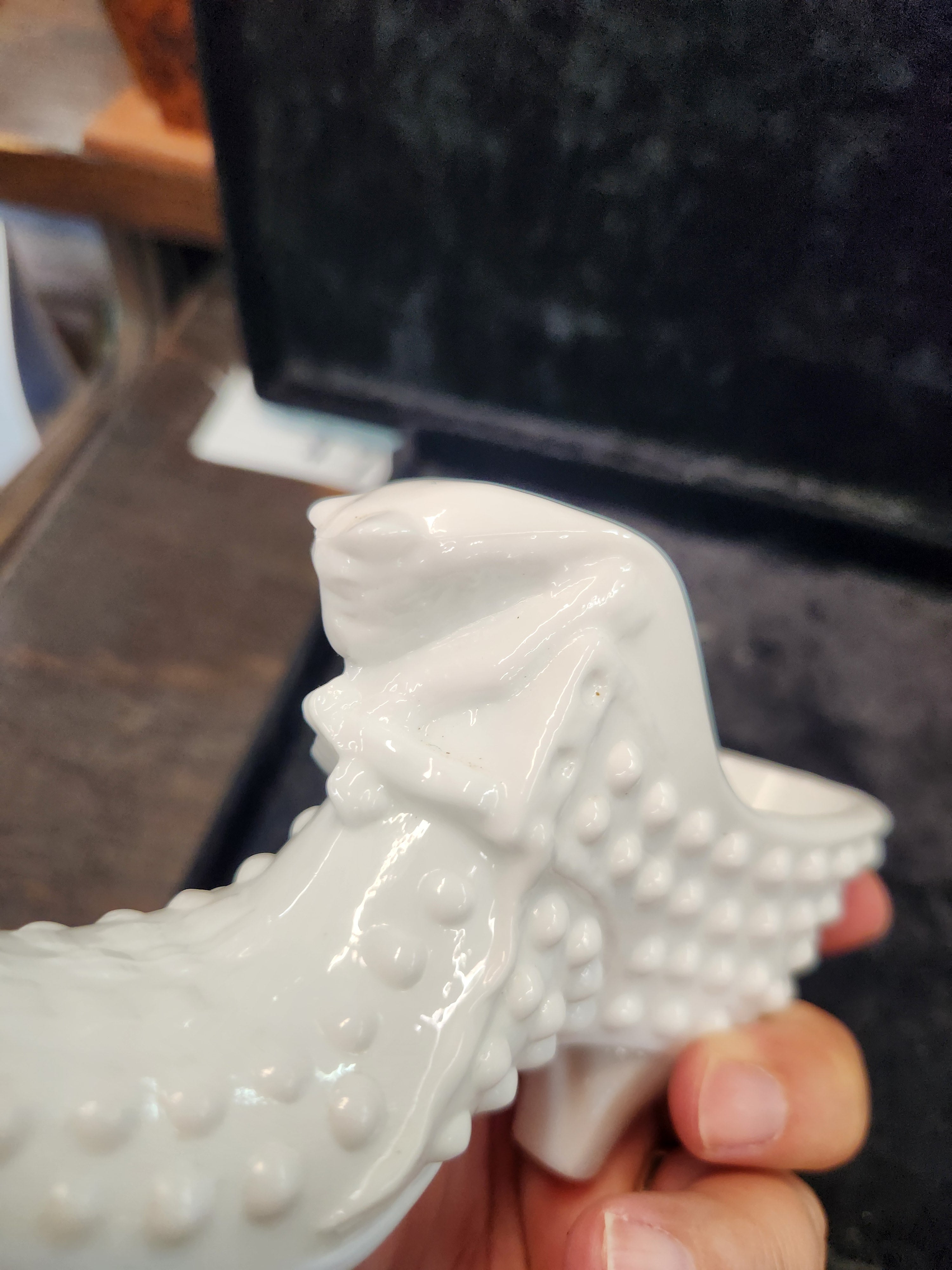 Vintage Fenton Milk Glass Shoe