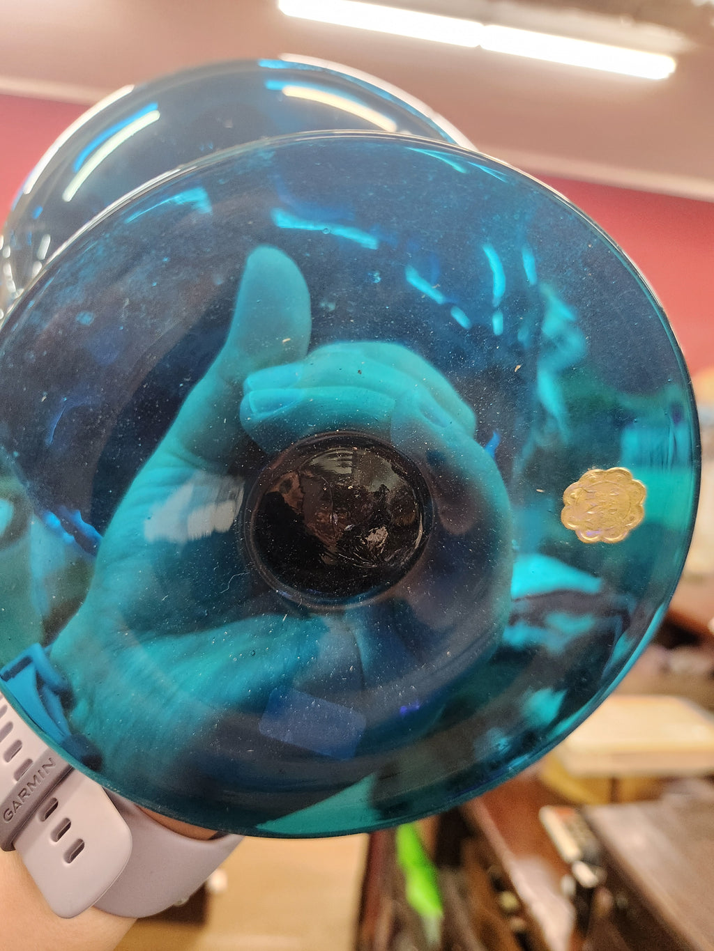 Vintage Large Empoli Italian Art Glass Brandy Snifter Vase