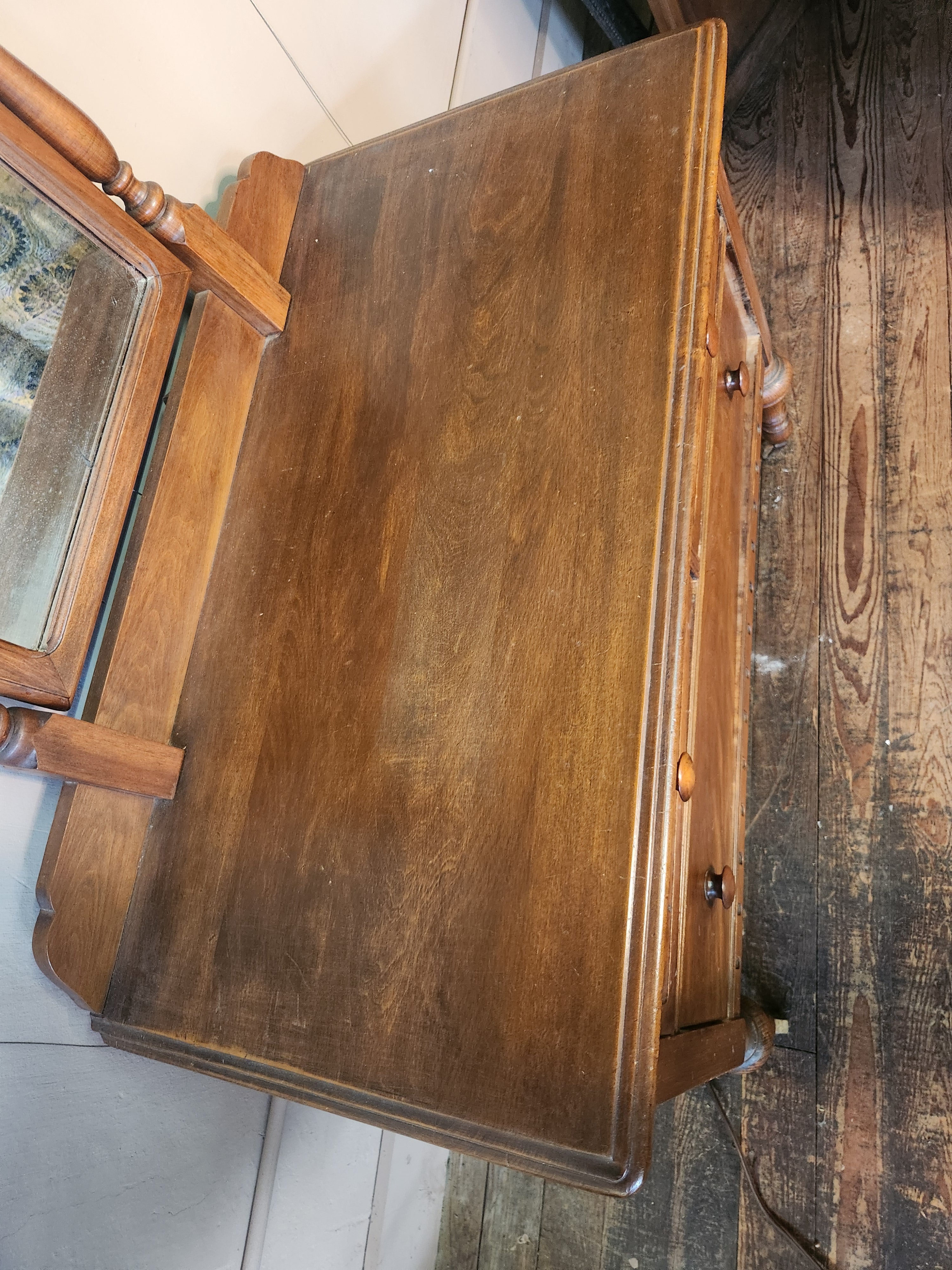 Vintage Wooden Dresser with Vanity Swivel Mirror