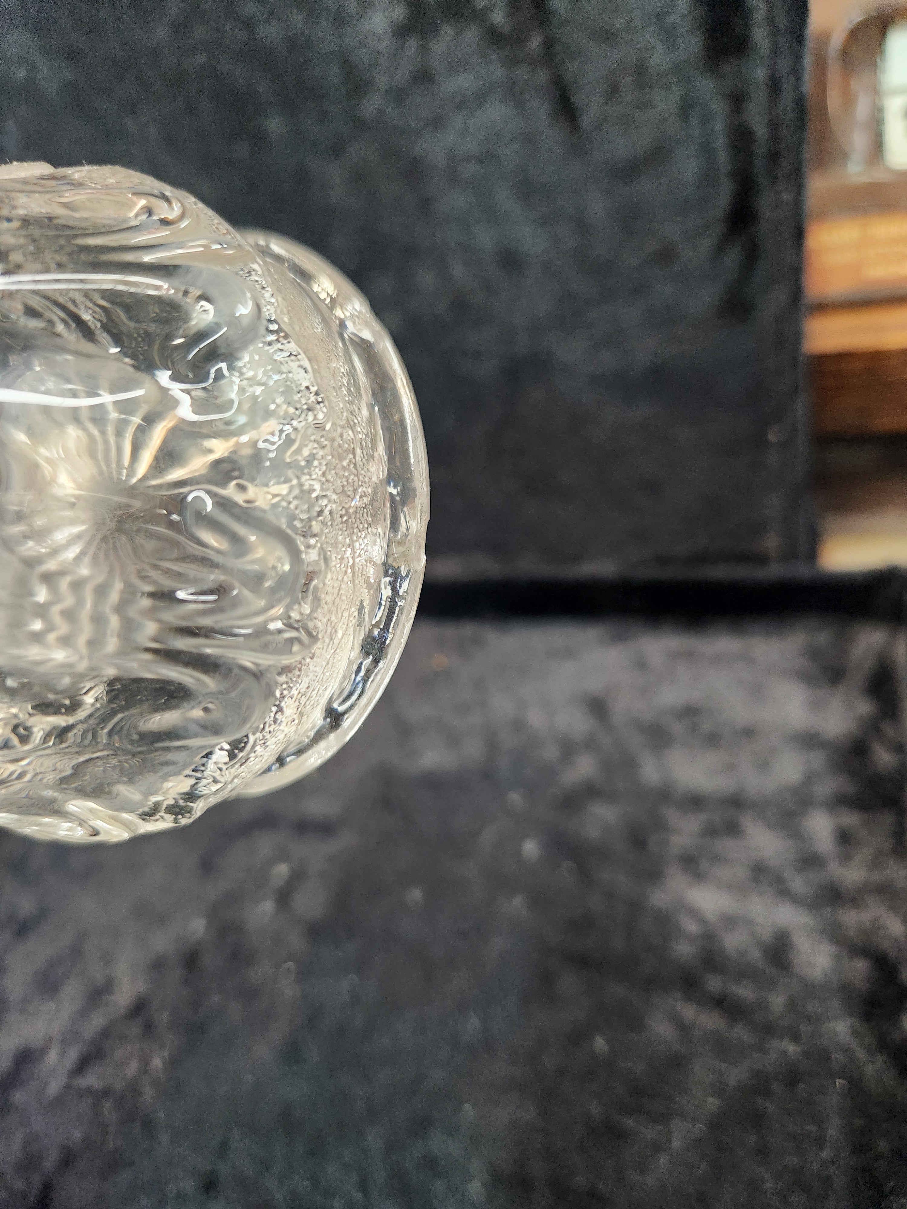 Vintage Clear Glass Swung Vase