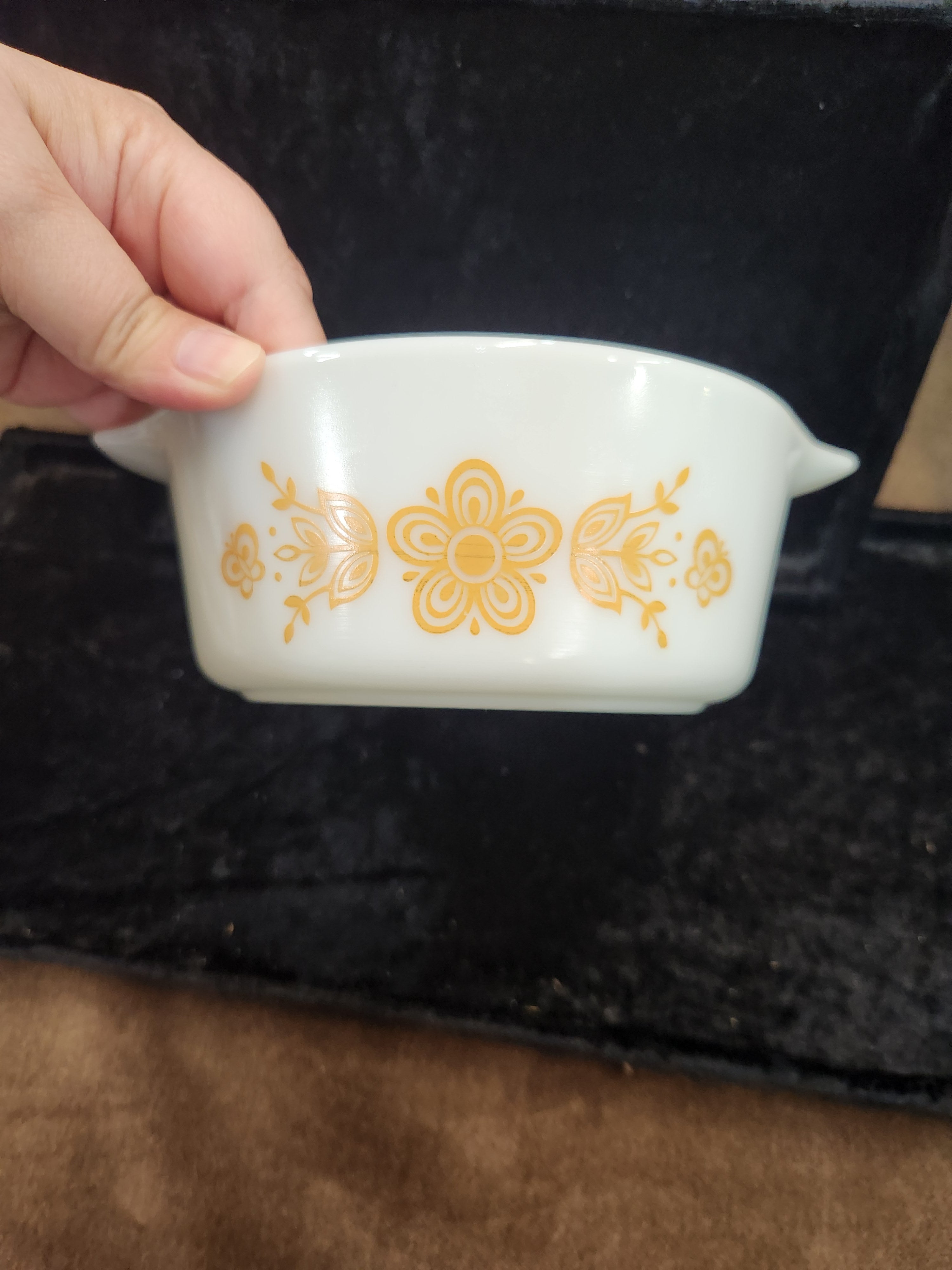 Vintage Pyrex Casserole Dish with Lid Butterfly Gold Pattern