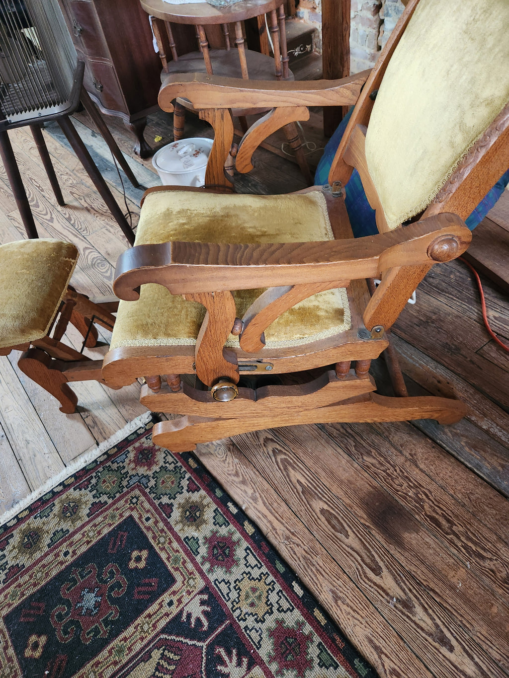 Victorian Platform Rocker with Adjustable Headrest & Footrest 1880's