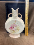 Antique Austrian Porcelain Pillow Vase aka Moon Flask or Canteen Vase