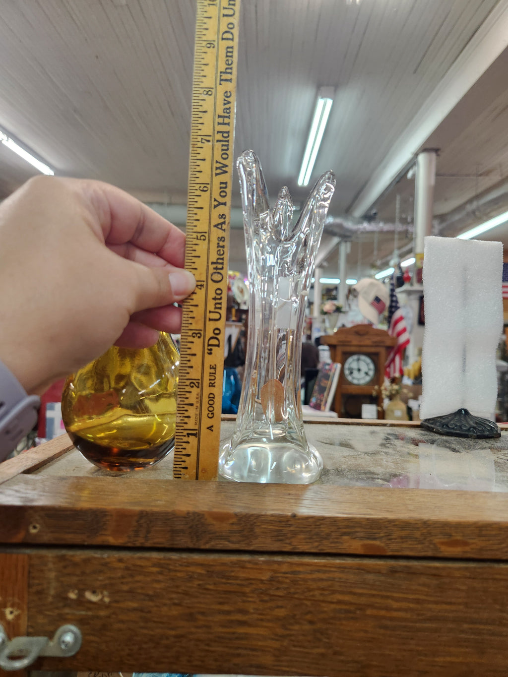 Vintage Hand-cut Tulip Style Bud Vase